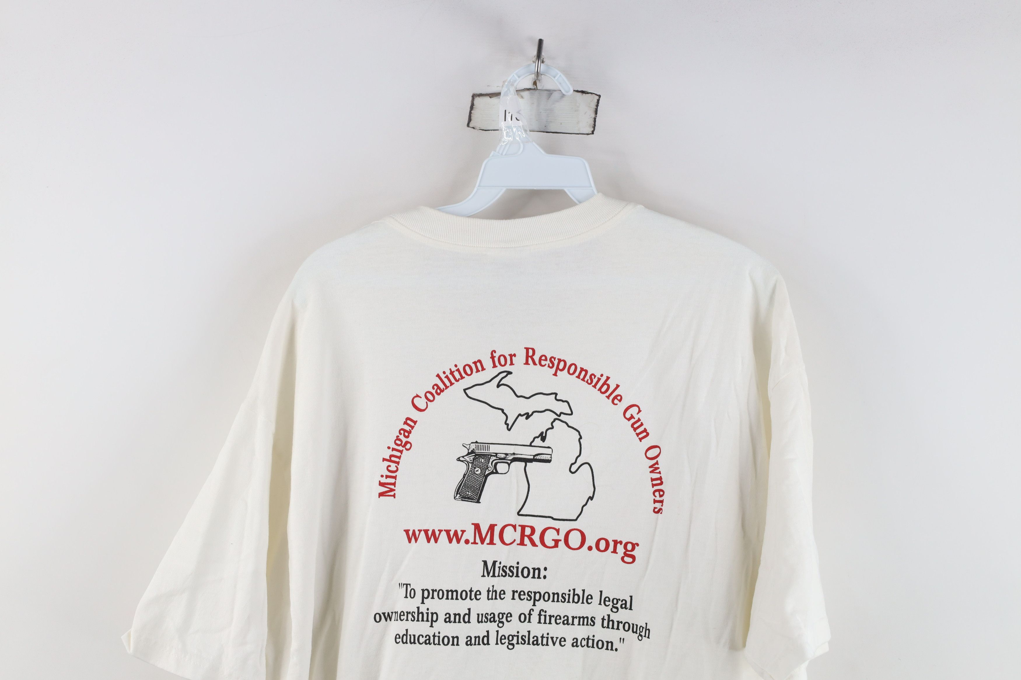 Vintage Vintage Coalition for Responsible Gun Owners T-Shirt White Size US XXL / EU 58 / 5 - 12 Thumbnail