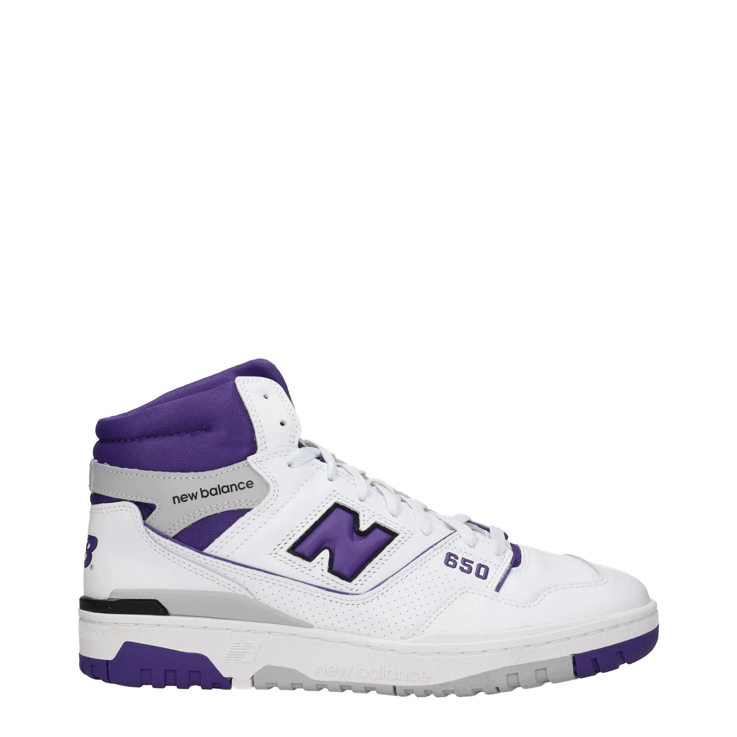 New Balance ob1o1e0925 Leather Hi-Top Sneakers in White/Violet Size US 11.5 / EU 44-45 - 1 Thumbnail