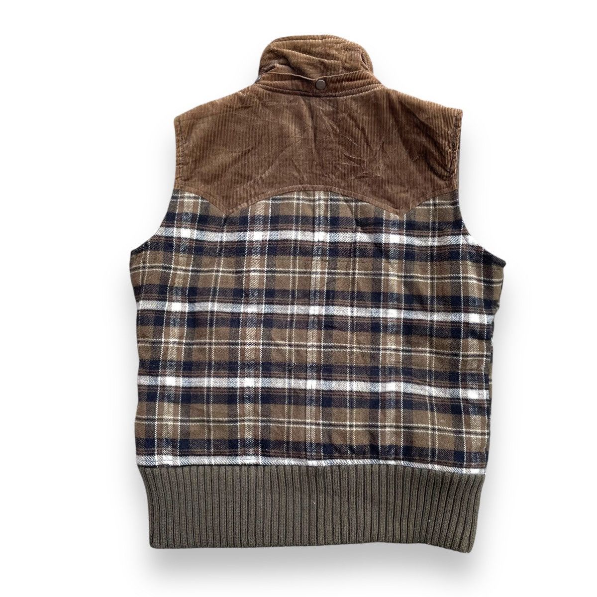 20471120 × Beauty Beast × Japanese Brand 🇯🇵 SKY BOMBER CORDUROY CHECKED ZIPPER VEST Size US M / EU 48-50 / 2 - 2 Thumbnail