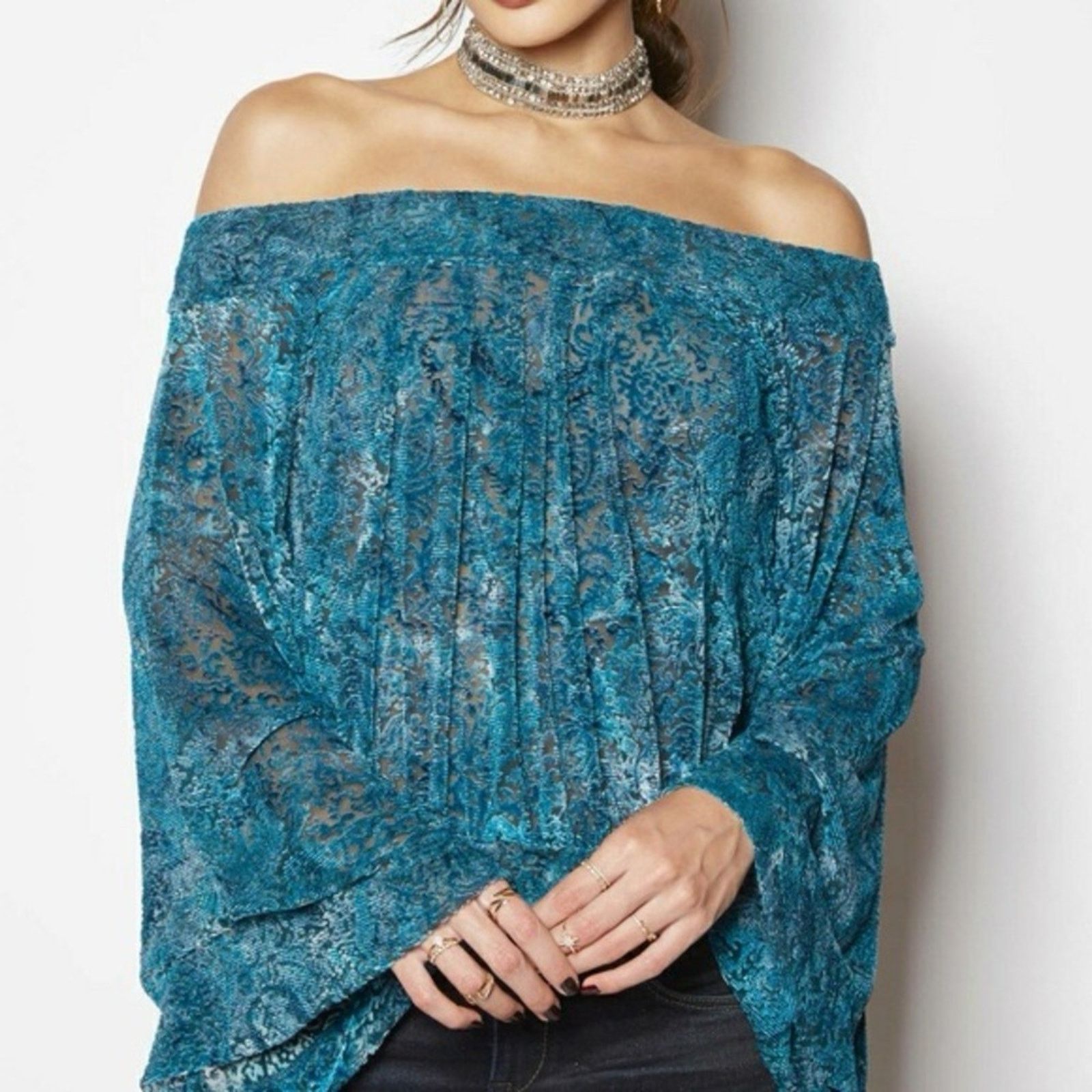 Free People Free People Ginger Berry Sheer Top Burnout Velvet Women’s M Size M / US 6-8 / IT 42-44 - 1 Thumbnail