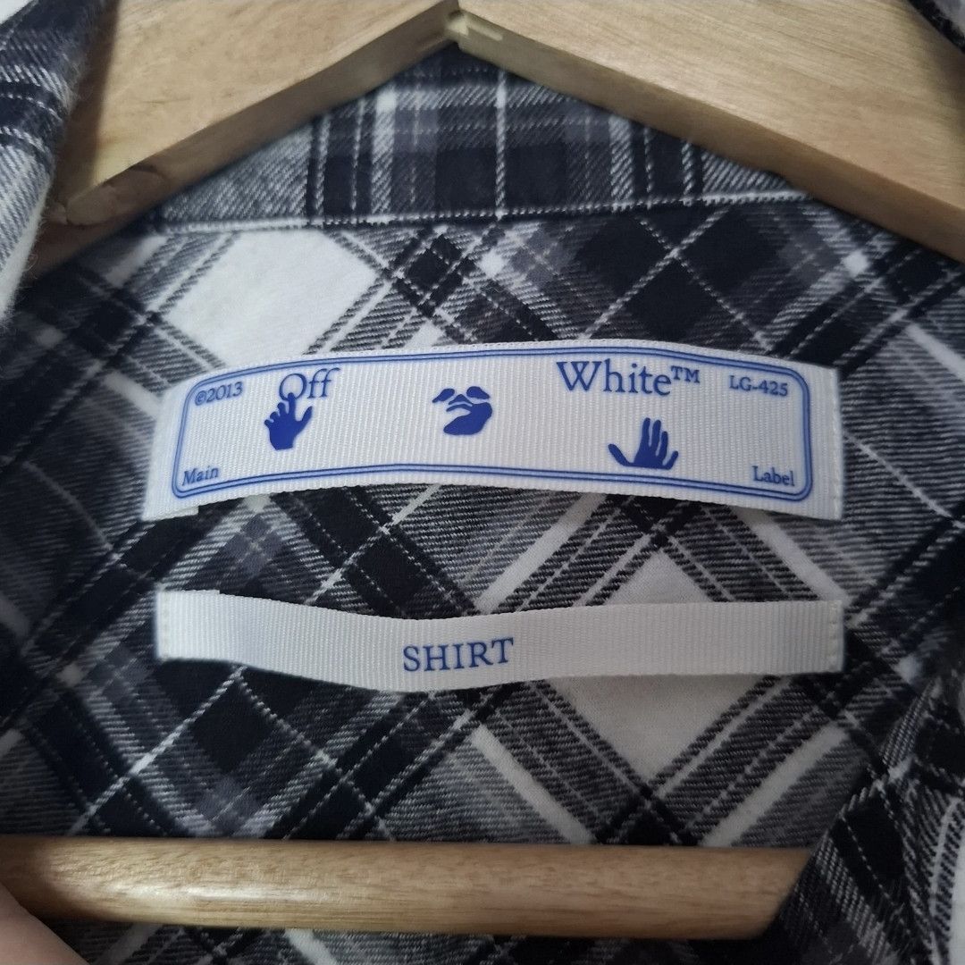 Off-White OFF-WHITE Black & White Checked Arrow Flannel Plaid Shirt Size US S / EU 44-46 / 1 - 7 Thumbnail