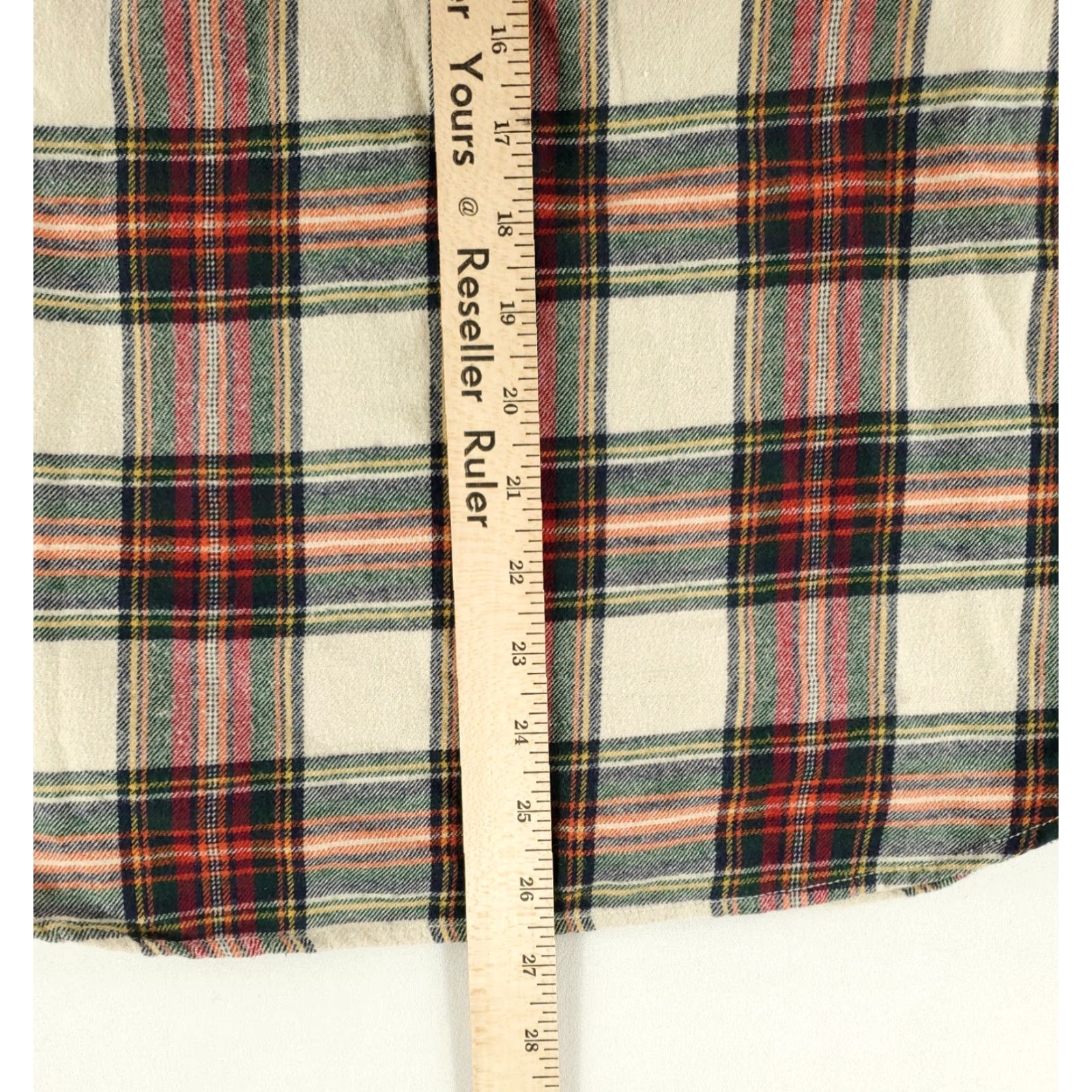 Marine Layer Marine Layer Button-Up Shirt Flannel Plaid Cream Green Red Long Sleeve Mens M Multicolor Button-Up Shirt Mens M Size US M / EU 48-50 / 2 - 5 Thumbnail