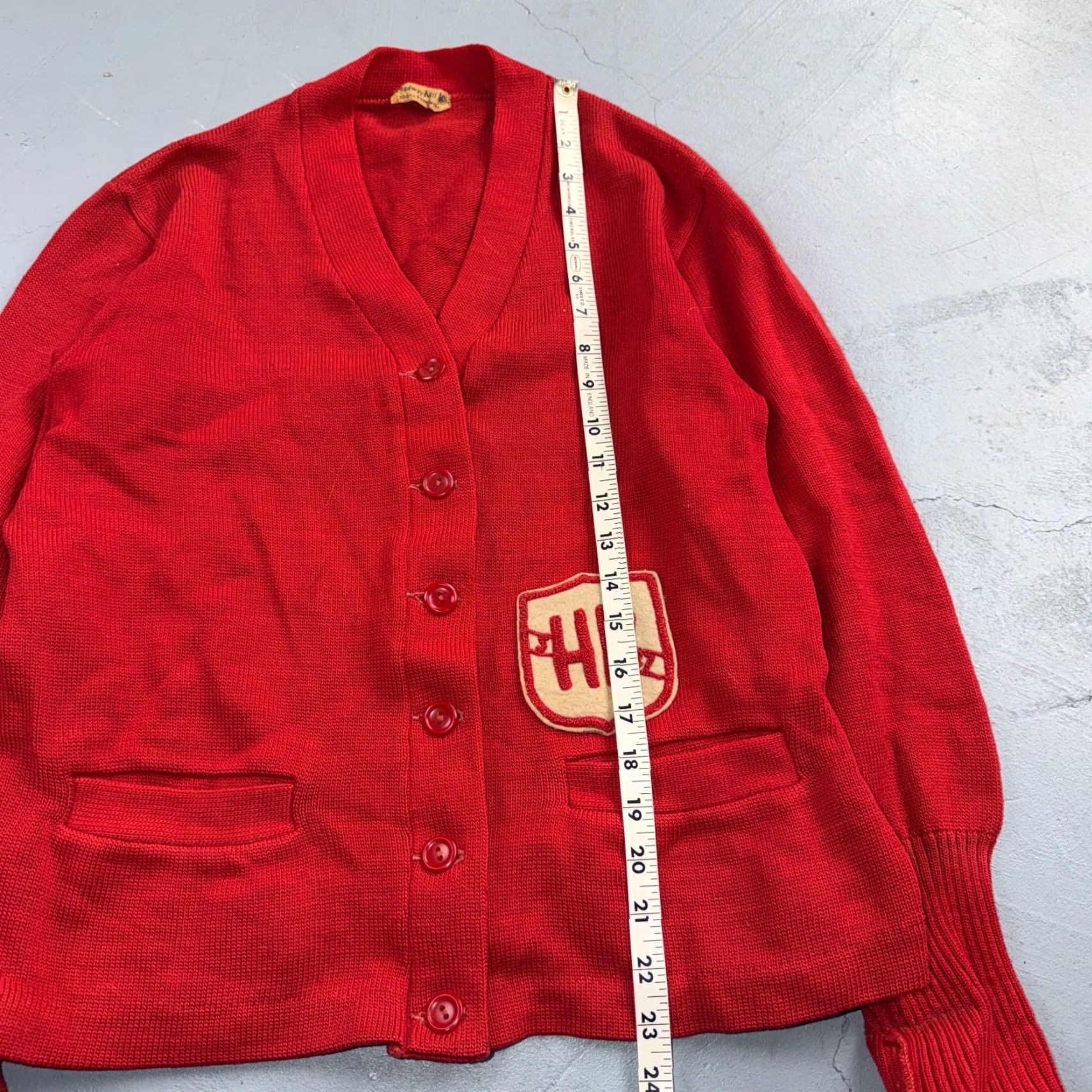 Vintage VTG Broadway Knitting Mills Mens S/M Cardigan 1960s Red Knit Rockabilly Grunge Decade Vintage Look Mens Size US S / EU 44-46 / 1 - 5 Thumbnail