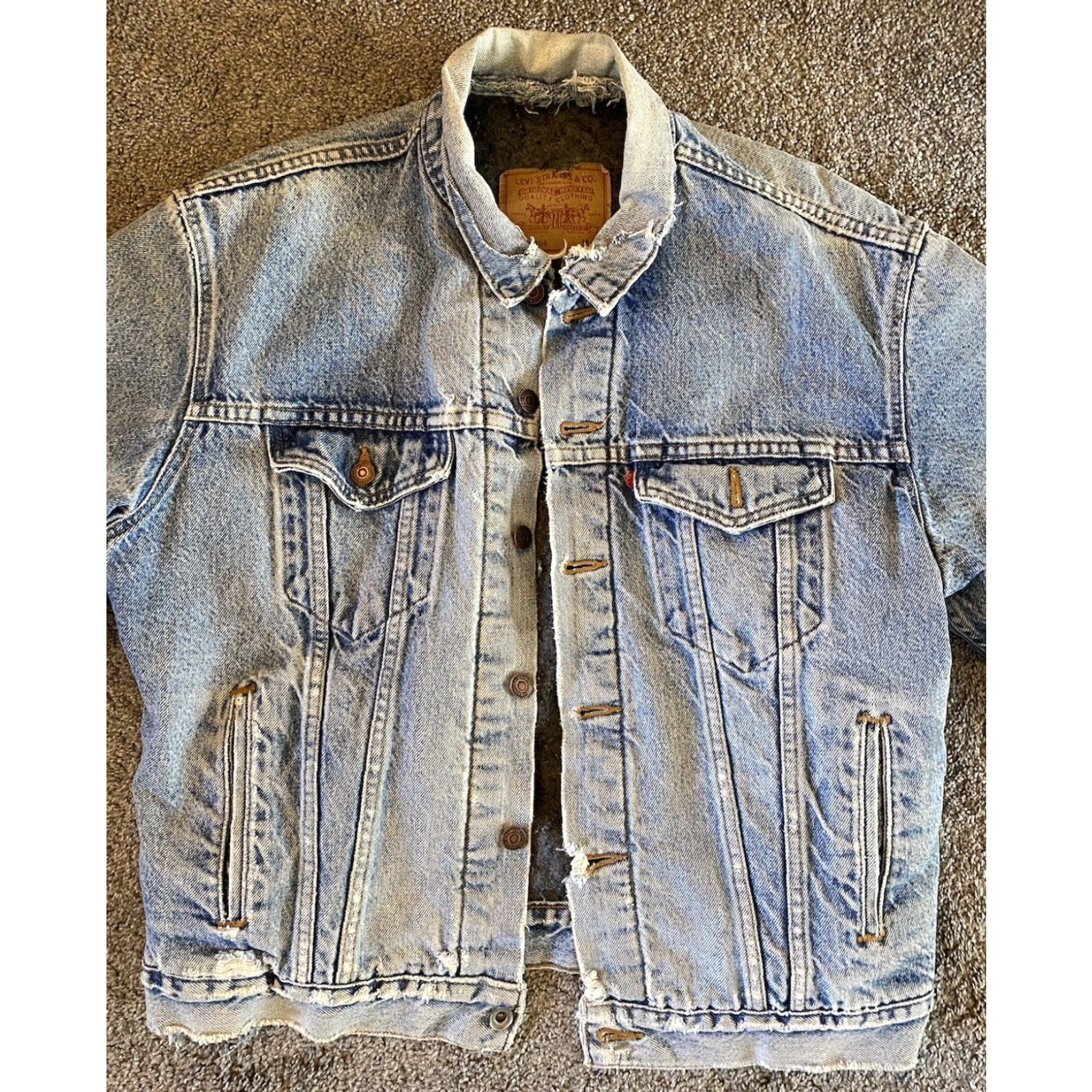 Levi's VINTAGE Levi's Denim Jacket Blanket Lined 70506-0316 Mens 44 USA Blue Jacket 80s 90s USA Mens Size US S / EU 44-46 / 1 - 7 Thumbnail
