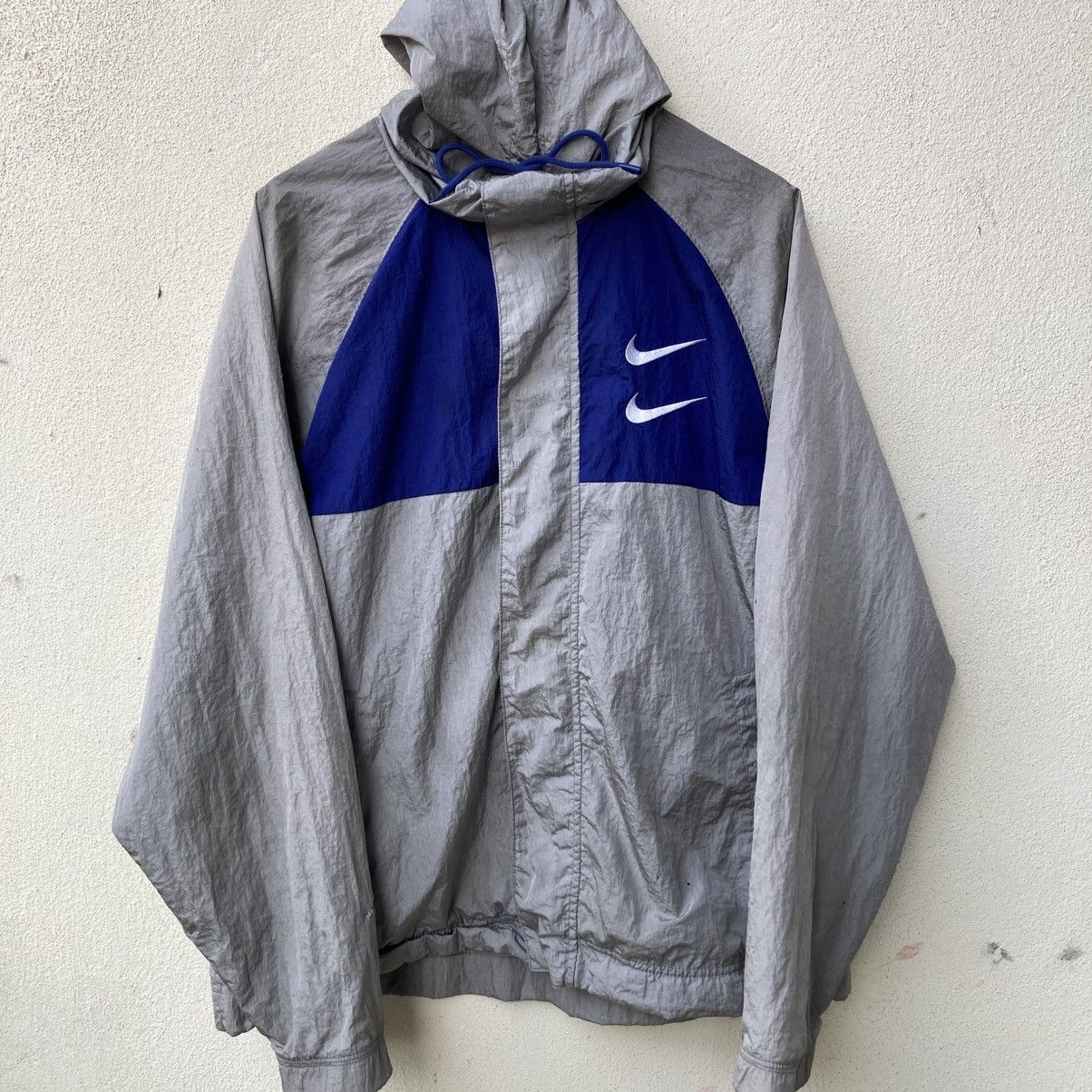 Nike Vintage Distressed 90s Nike Double Swoosh Light Jacket Size US XL / EU 56 / 4 - 1 Thumbnail