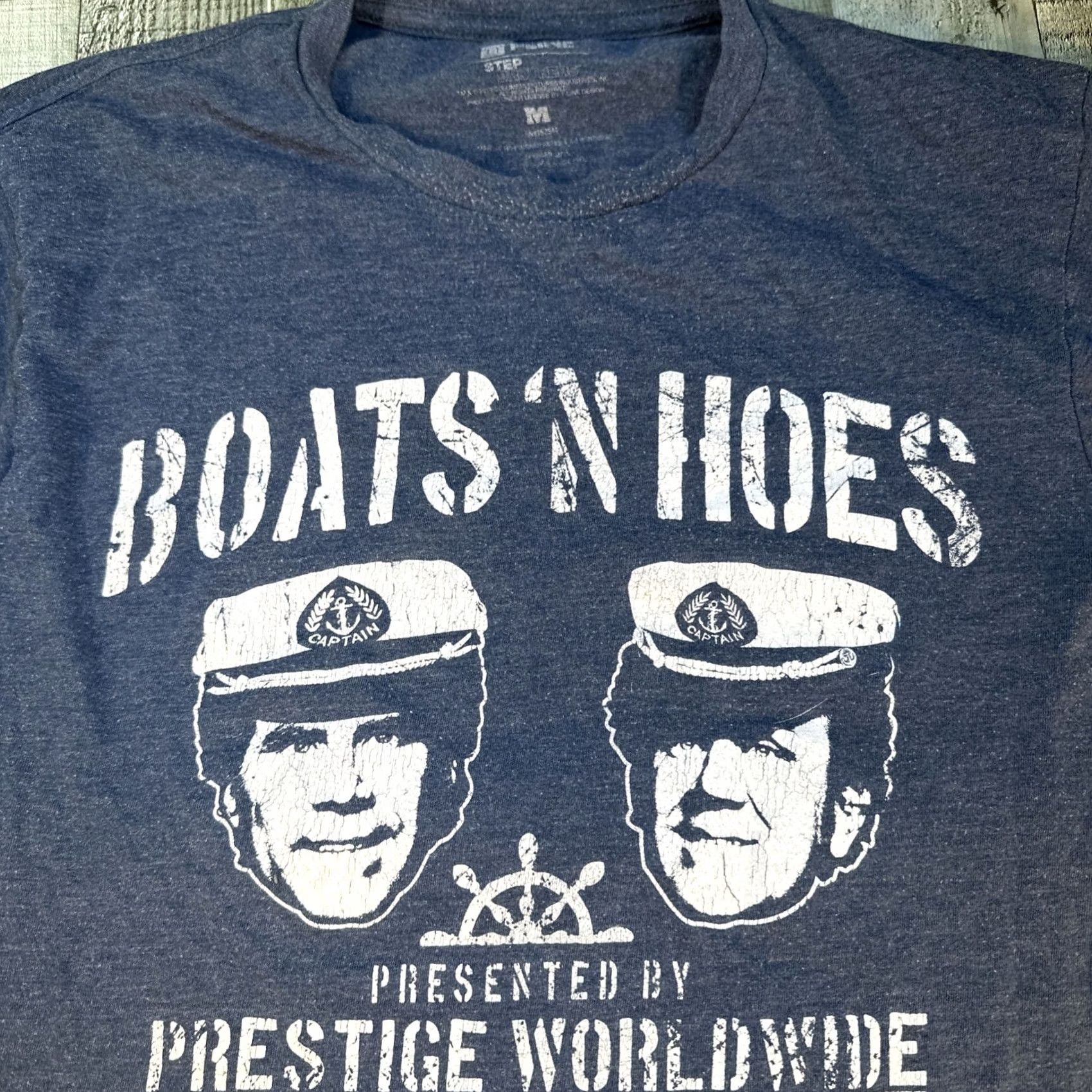 Vintage Step Brothers Boats N Hoes Prestige Worldwide Blue Promo T-Shirt Men L 2017 Funny Movie Comedy Will Ferrell Size US L / EU 52-54 / 3 - 2 Thumbnail