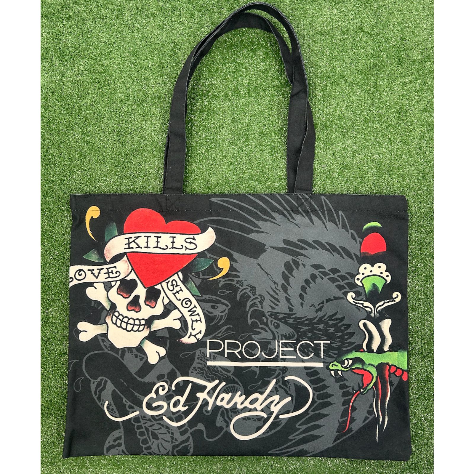 Ed Hardy Ed Hardy Projects Black Tote Bag Brand New Size 36 - 1 Thumbnail
