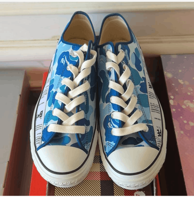 Bape A Bathing Ape ABC Camo Canvas Sneaker Blue Size US 12 / EU 45 - 1 Thumbnail