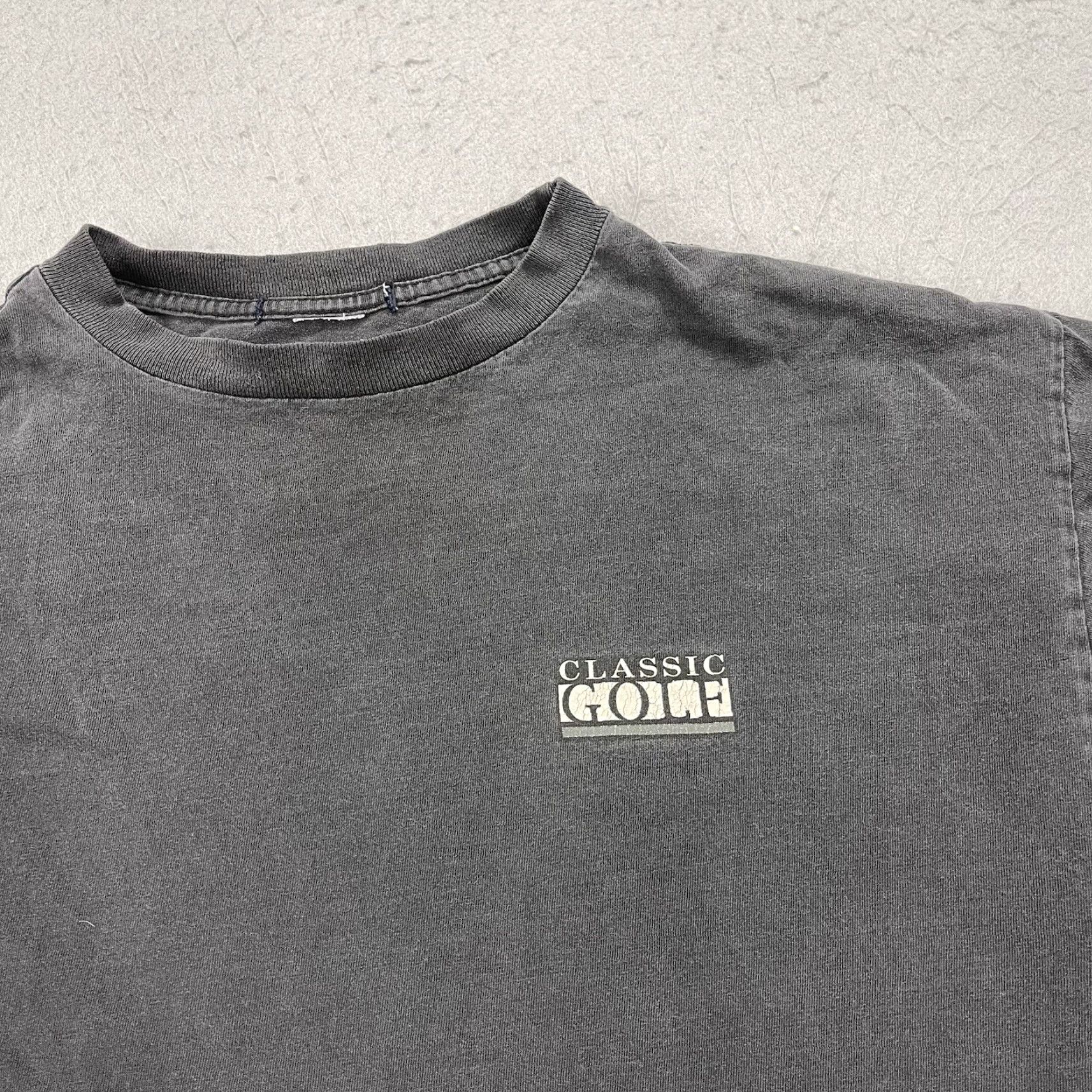Endless VINTAGE Golf T Shirt Mens Large Black Faded Classic Endless Green Graphic 90s Size US L / EU 52-54 / 3 - 3 Thumbnail