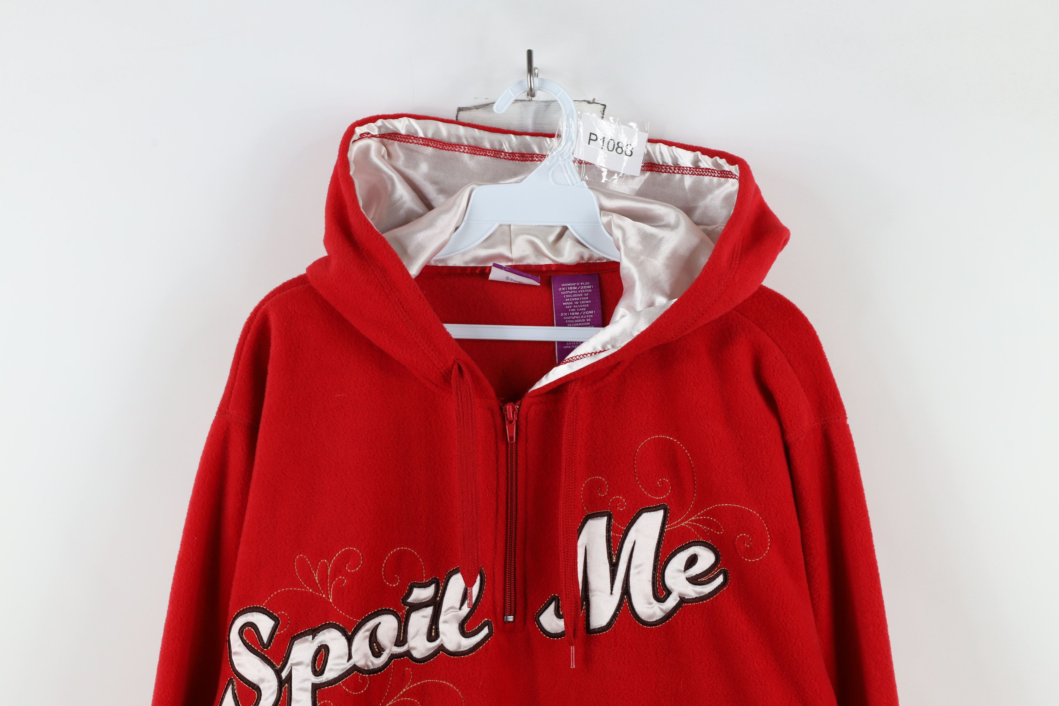 Disney × Vintage Vintage 90s Disney Winnie the Pooh Half Zip Fleece Hoodie Size XXL / US 16-18 / IT 52-54 - 2 Thumbnail
