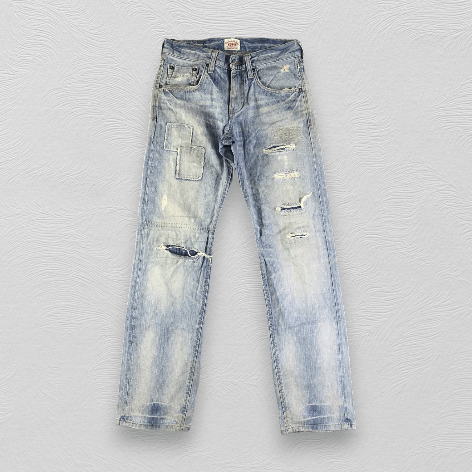 Edwin Edwin XV Jeans Ripped Patchwork Denim KJ2541 Size US 28 / EU 44 - 1 Thumbnail