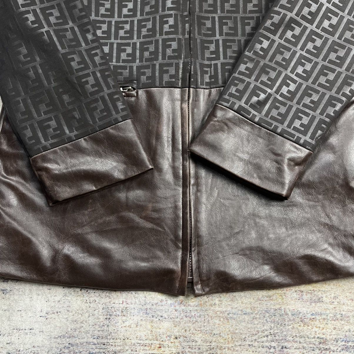 Fendi Vintage 90s Fendi monogram jacket mix leather Made in Italy Size US M / EU 48-50 / 2 - 7 Thumbnail