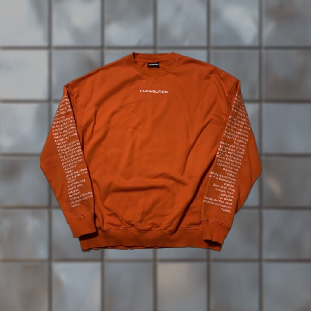 Pleasures PLEASURES Now Teenage Lovers Embroidered Orange Fleece Crewneck Sweatshirt XL Men Size XL Orange Embroidered Pullover Crewneck Sweatshirt Size US XL / EU 56 / 4 - 1 Thumbnail