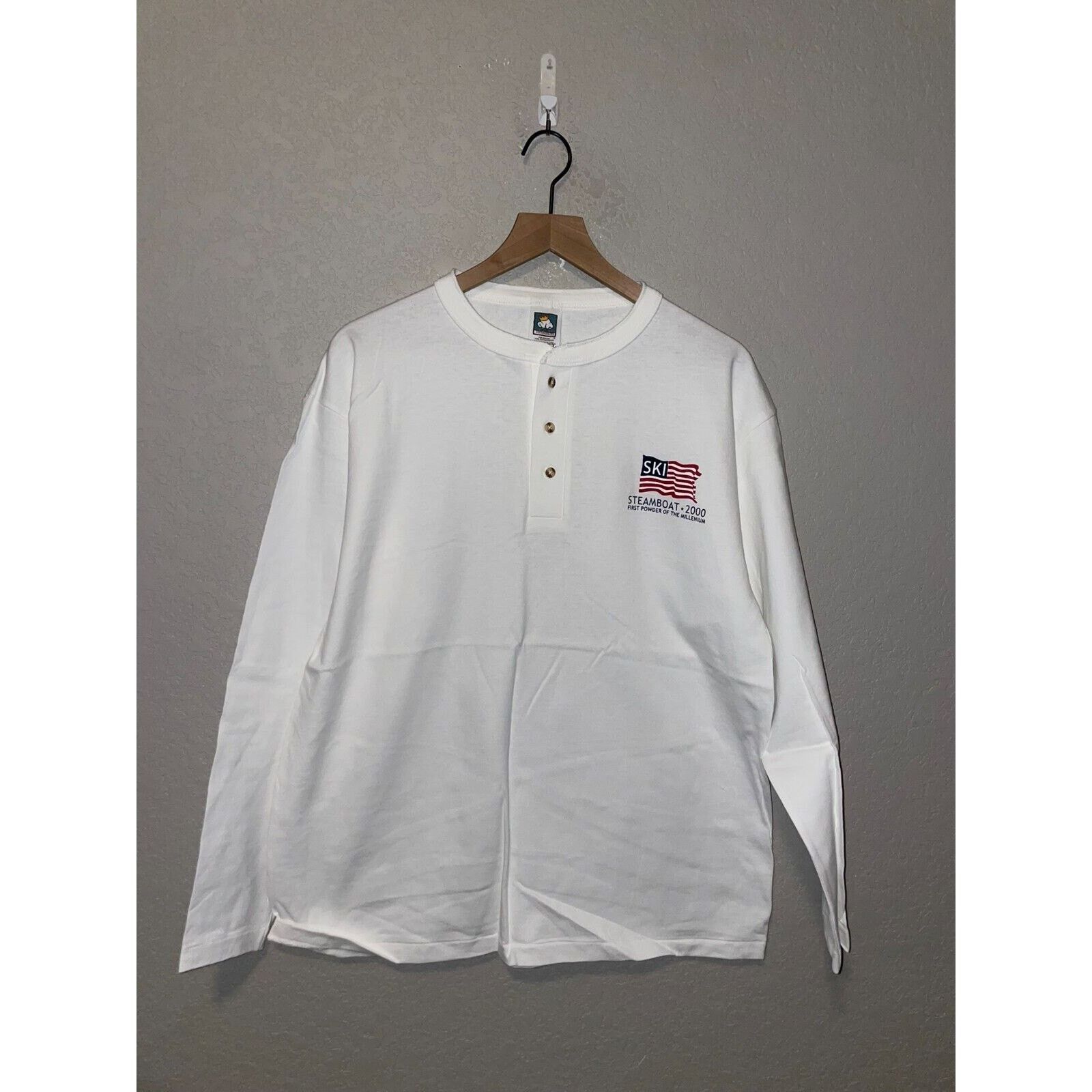 Anvil 2000 Y2K Steamboat Ski First Powder Of The Millenium Shirt L Size US L / EU 52-54 / 3 - 1 Thumbnail