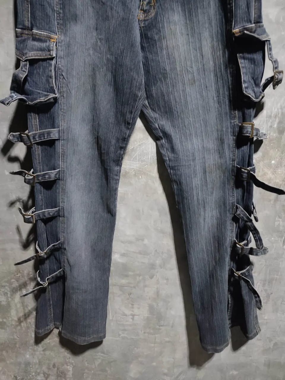 Other Apollo MultiStrap Design Cargo Flared Bondage Punk Jeans Size US 33 - 9 Thumbnail