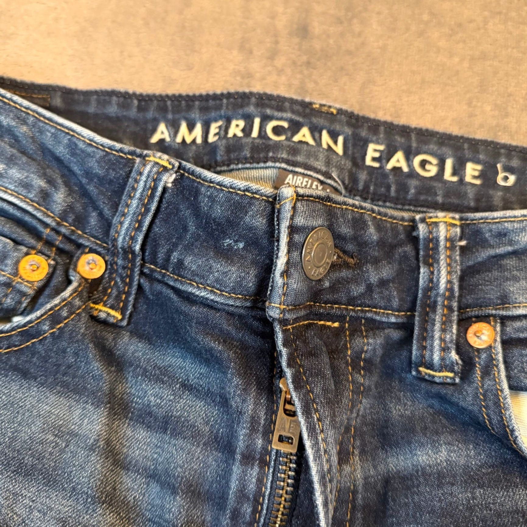 Vintage American Eagle Jeans Athletic Fit Airflex+ 30x32 Denim Blue Stretch 5-Pocket Mens Jeans Size US 30 / EU 46 - 7 Thumbnail