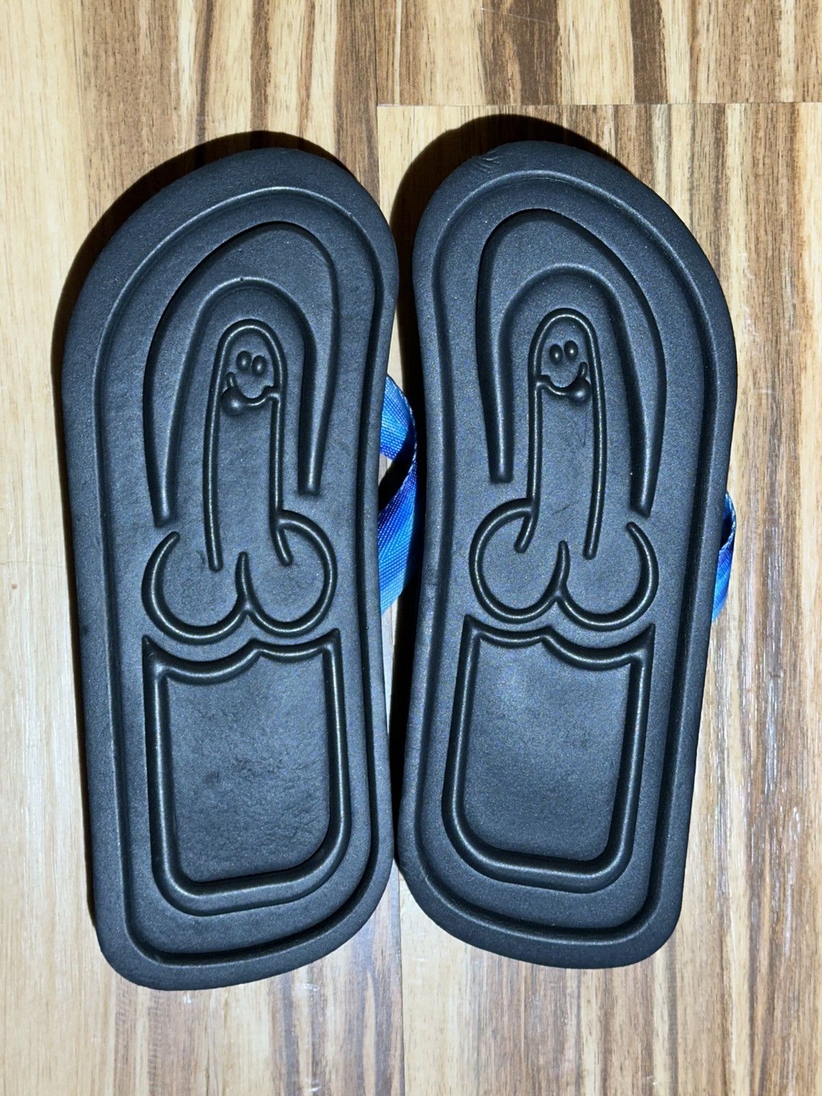 Other Black/Blue Slide Sandals with Funny Unique Design Size US 6 / EU 39 - 3 Thumbnail