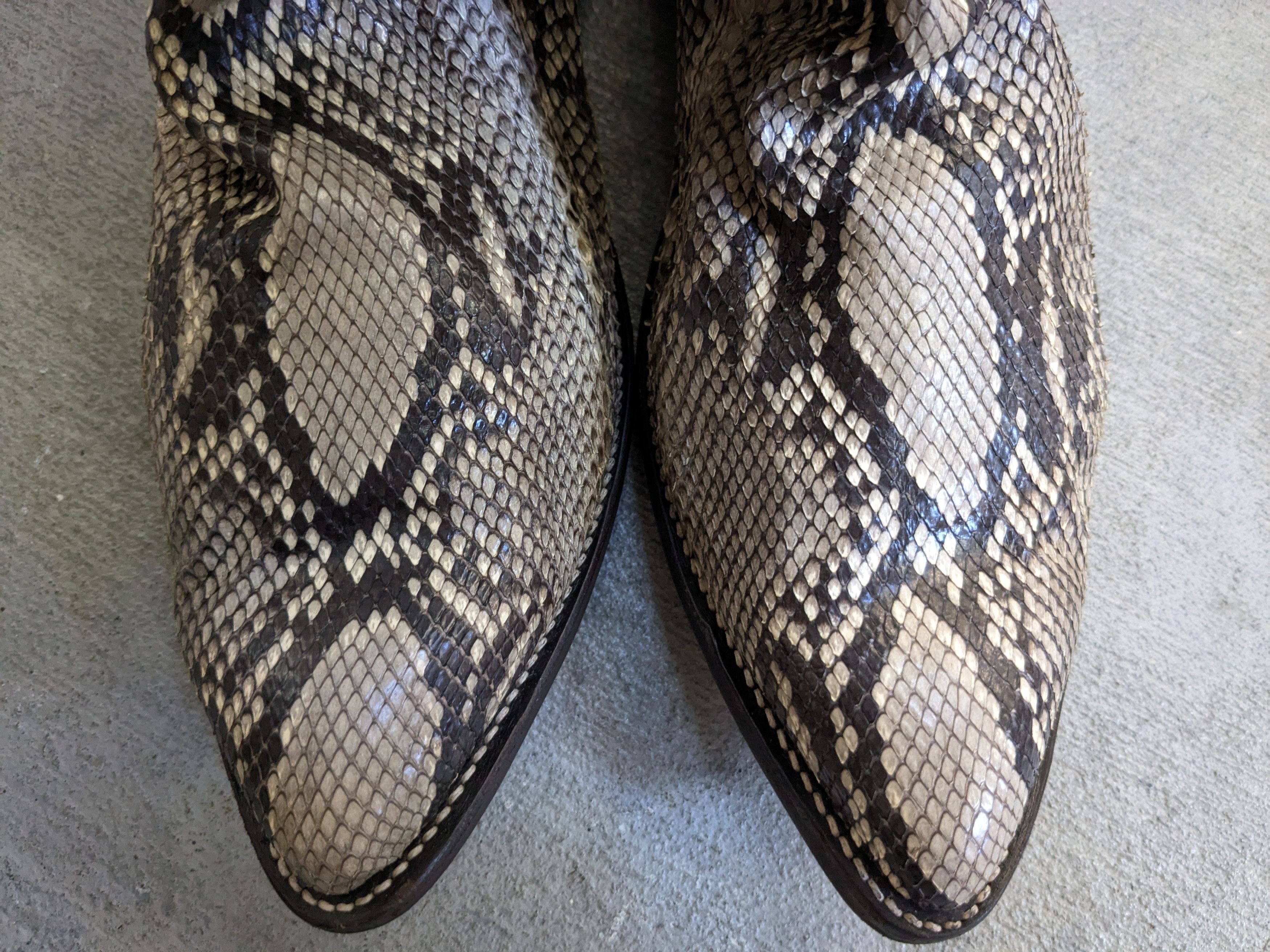 Nocona Boots Nocona Snakeskin Cowboy Boots Leather 10.5 D Python USA Size US 10.5 / EU 43-44 - 3 Thumbnail