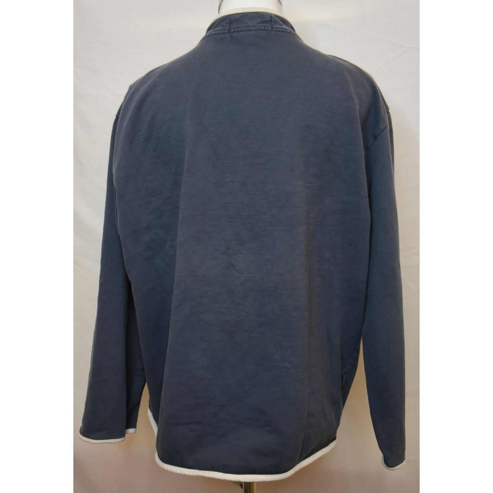 Ralph Lauren RRL Ralph Lauren Zip Sweatshirt Women's L Blue/White Cotton Size L / US 10 / IT 46 - 3 Thumbnail