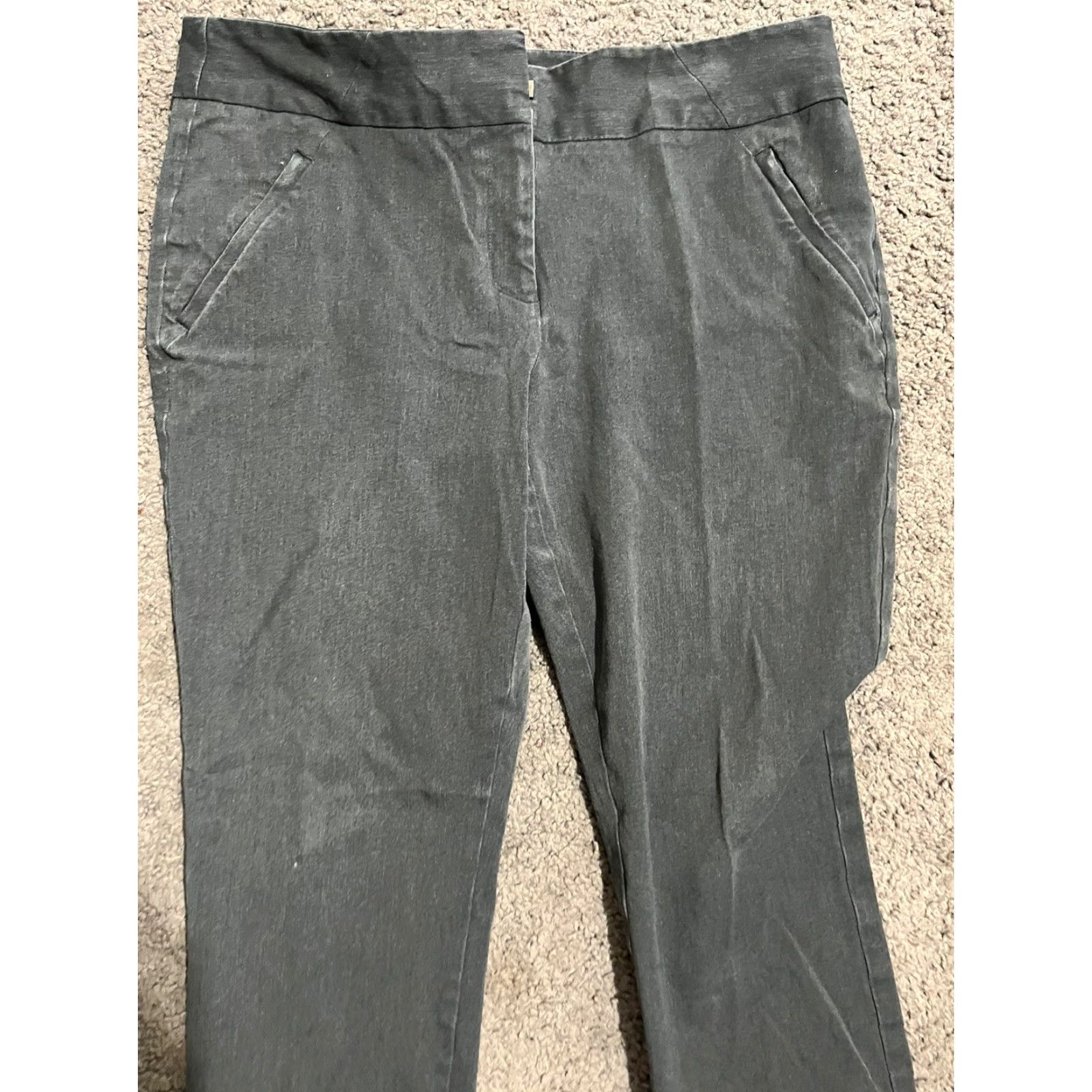 Ann Taylor VINTAGE Ann Taylor LOFT Modern Skinny Ankle Pants 12 Gray Chino Cropped Flat Front Womens Pants Size 12 Gray Spring Summer Fall Winter Size 34" / US 12 / IT 48 - 2 Thumbnail