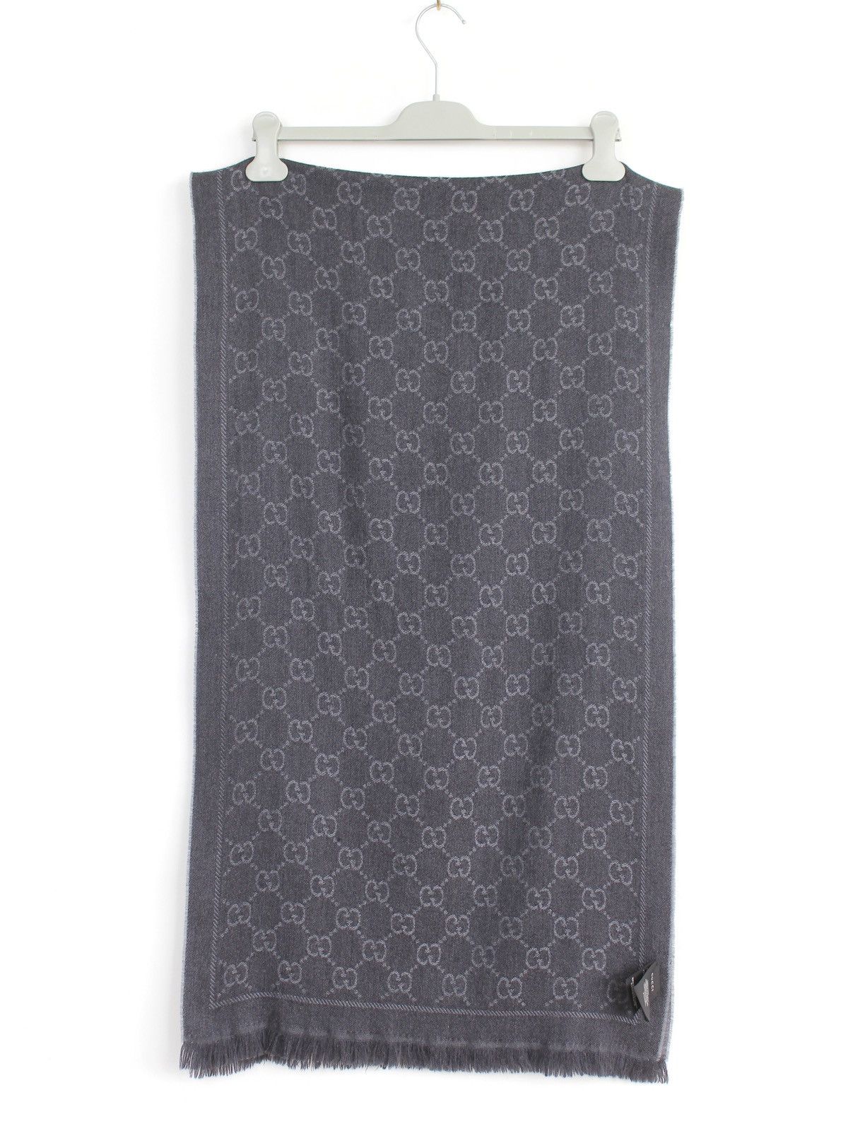 Gucci Gucci GG Jacquard Wool Scarf Grey 48x180 Size ONE SIZE - 5 Thumbnail