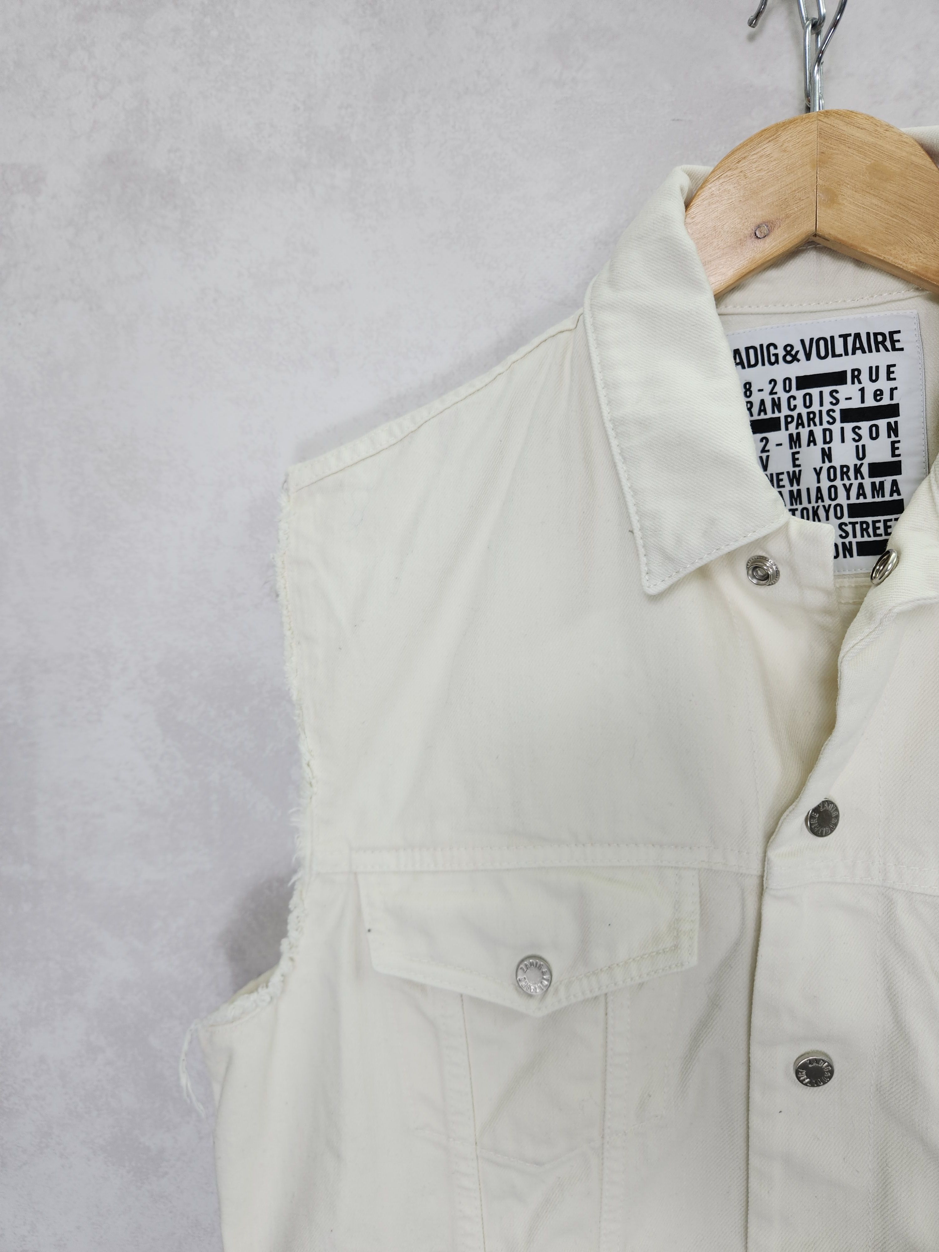 Zadig & Voltaire Zadig Voltaire white denim cotton jeans vest Size L / US 10 / IT 46 - 4 Thumbnail