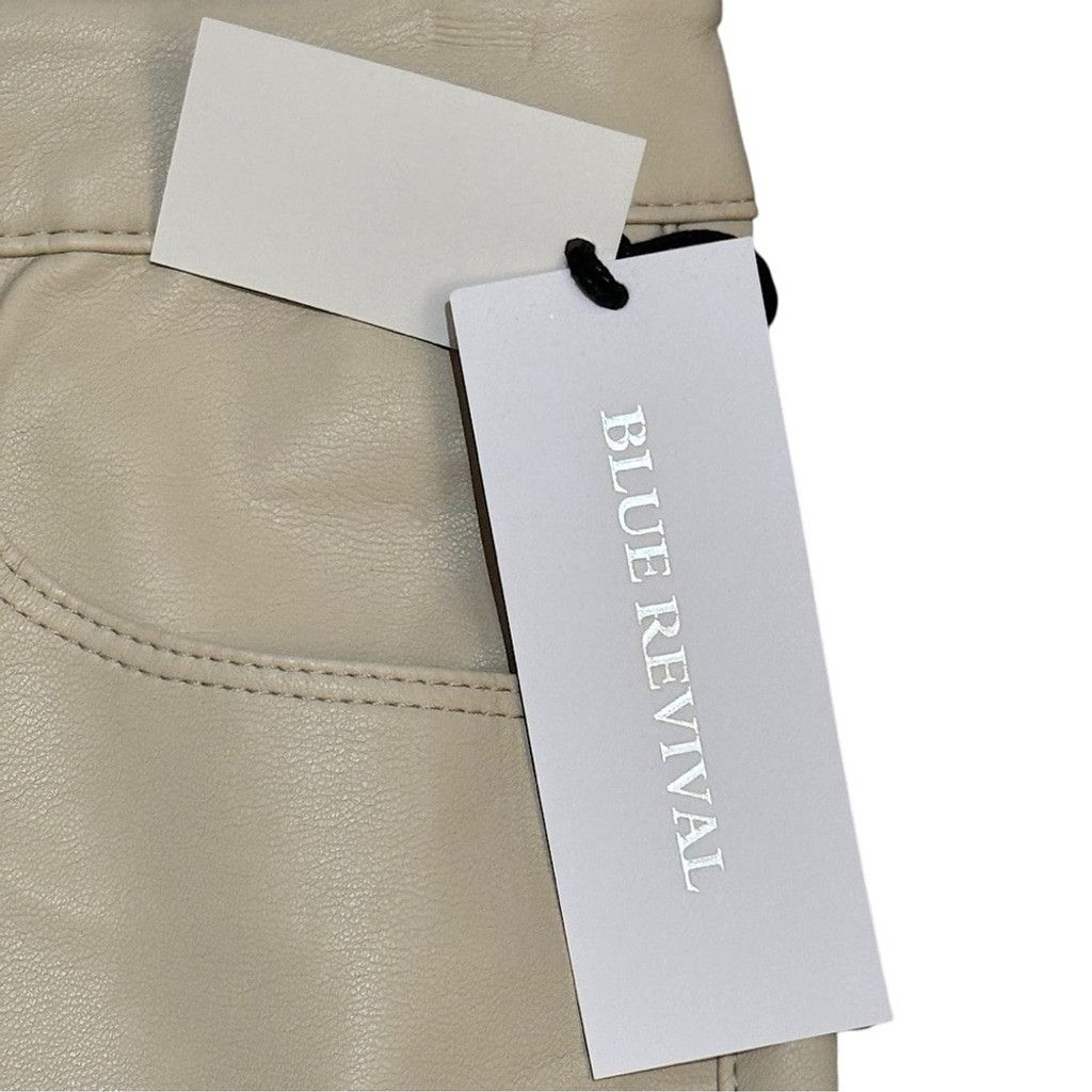 Other Blue Revival UNREAL Vegan LEATHER STRAIGHT LEG IN BONE SZ 28 Size 28" / US 6 / IT 42 - 8 Thumbnail