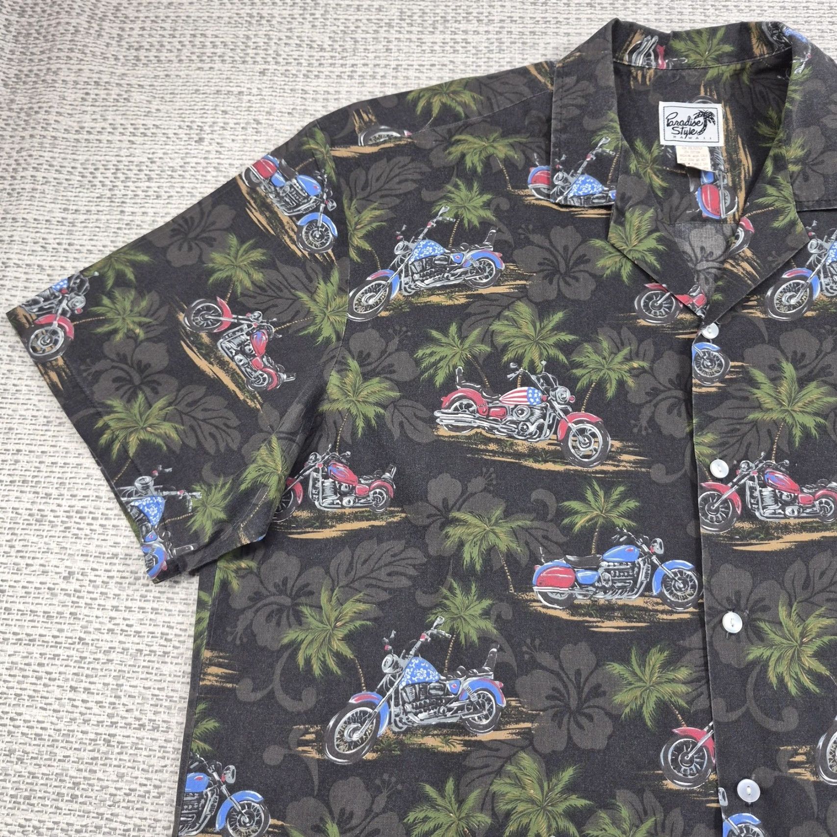 Paradise VINTAGE Paradise Style Shirt Mens 2XL Hawaiian Aloha Motorcycle Palm USA Made Size US XXL / EU 58 / 5 - 3 Thumbnail