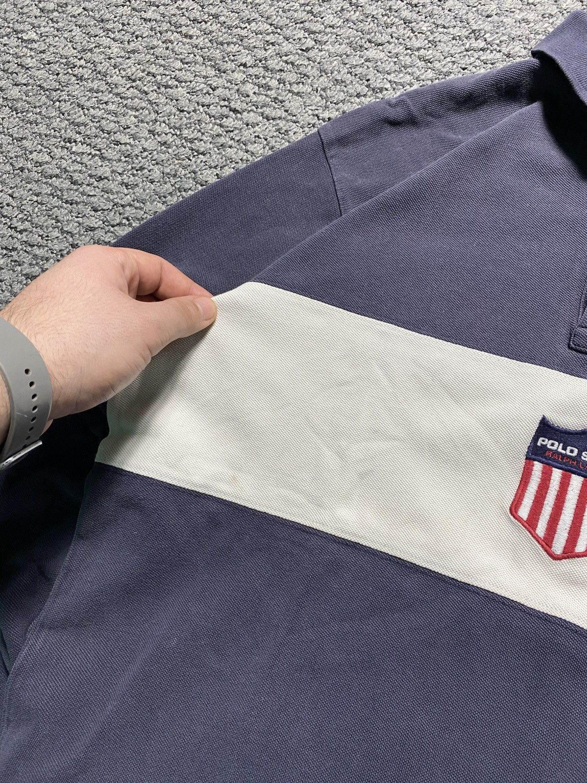 Polo Ralph Lauren VINTAGE POLO SPORT USA FLAG RALPH LAUREN RUGBY SHIRT 90s Size US M / EU 48-50 / 2 - 3 Thumbnail