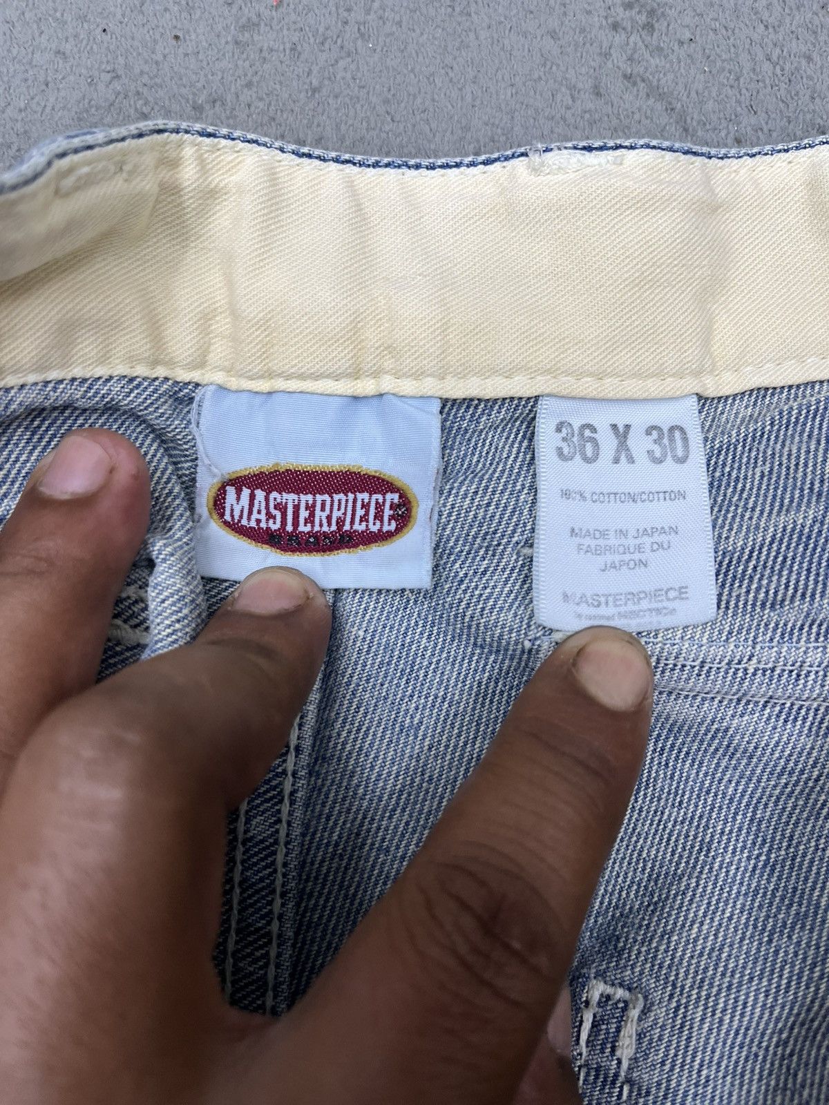 MasterPiece × Vintage ARCHIVE💥MASTERPIECE RECONSTRUCTED DOUBLE KNEE DENIM Size US 35 - 10 Thumbnail