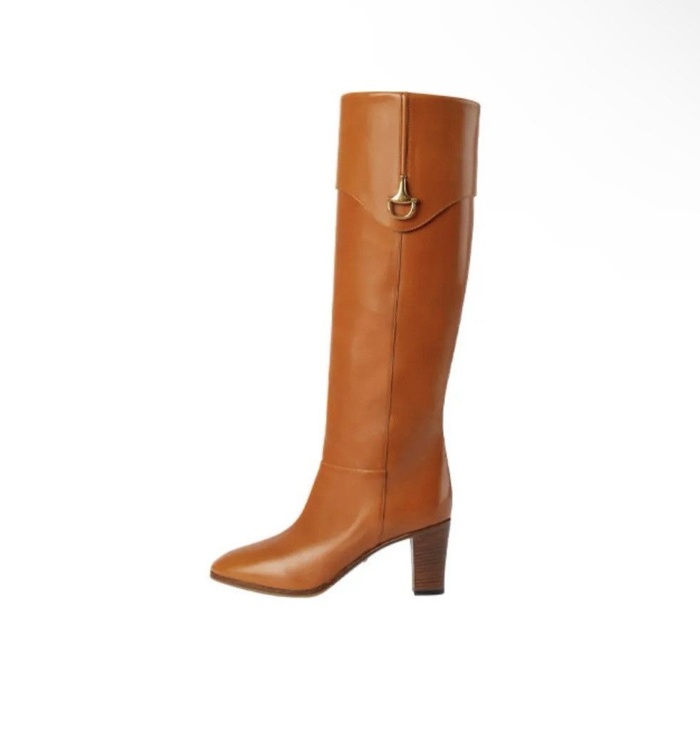 Gucci Gucci Leather Elizabeth Half Horsebit Under-the-Knee Boots Size US 9 / IT 39 - 3 Thumbnail