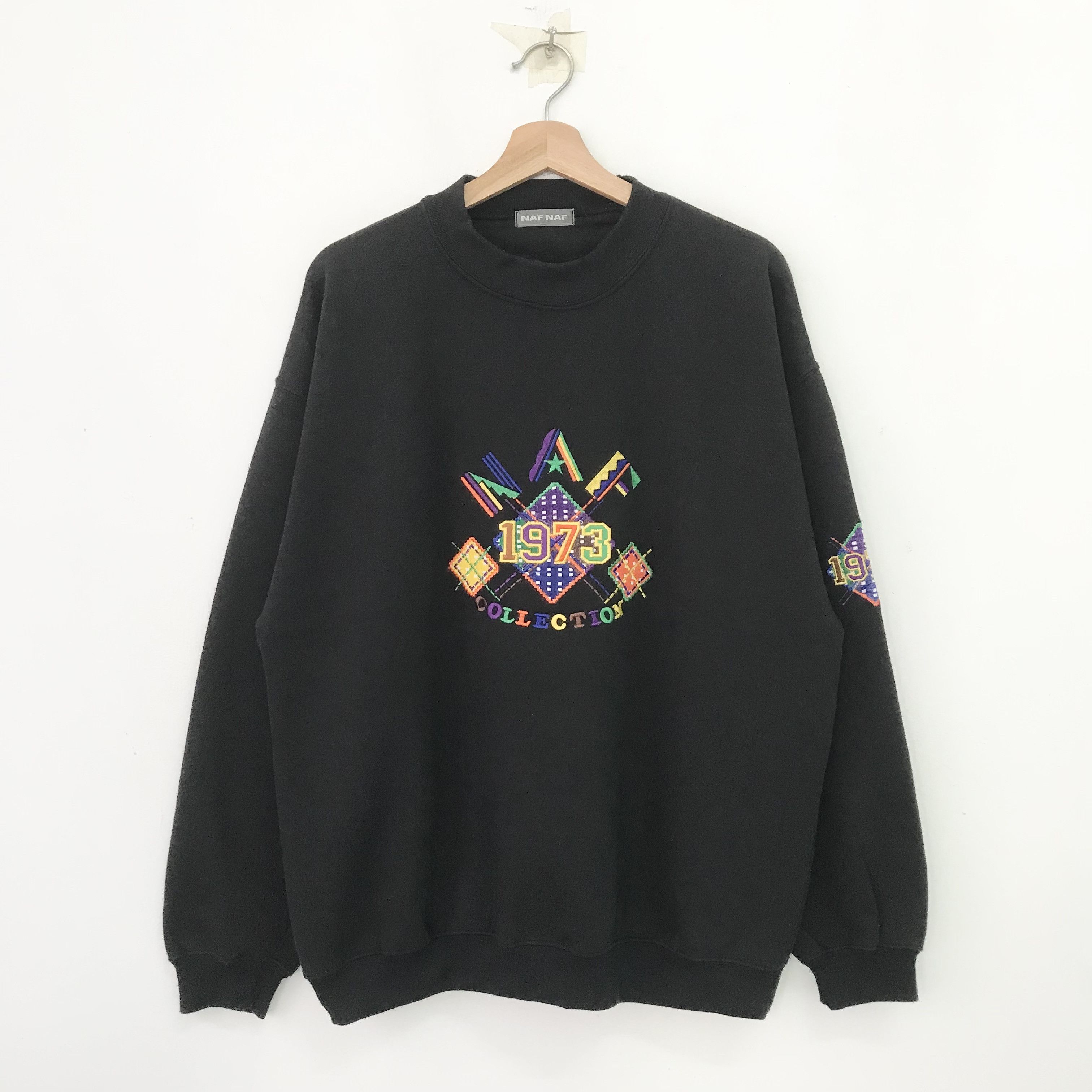 Vintage Vintage Naf Naf Collection Black Sweatshirt - 145 Size US XL / EU 56 / 4 - 1 Thumbnail