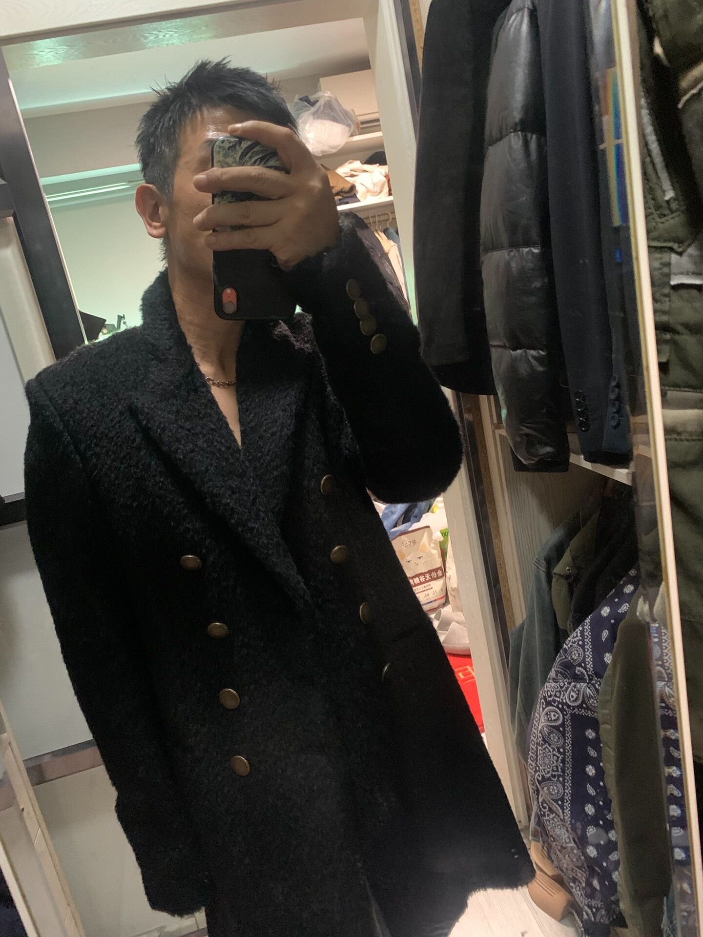 new saint laurent fur coat size 46