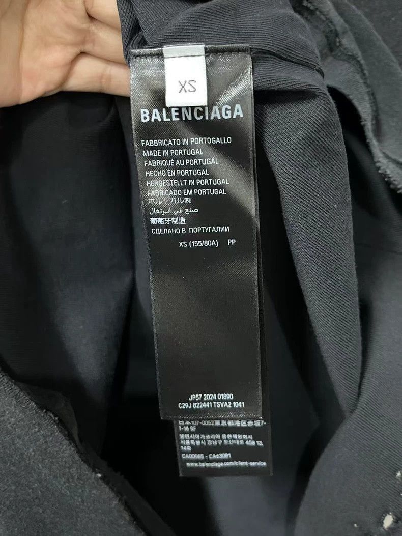 Balenciaga Balenciaga Black Distressed Short Sleeve TShirt-2505 Size US XS / EU 42 / 0 - 6 Thumbnail