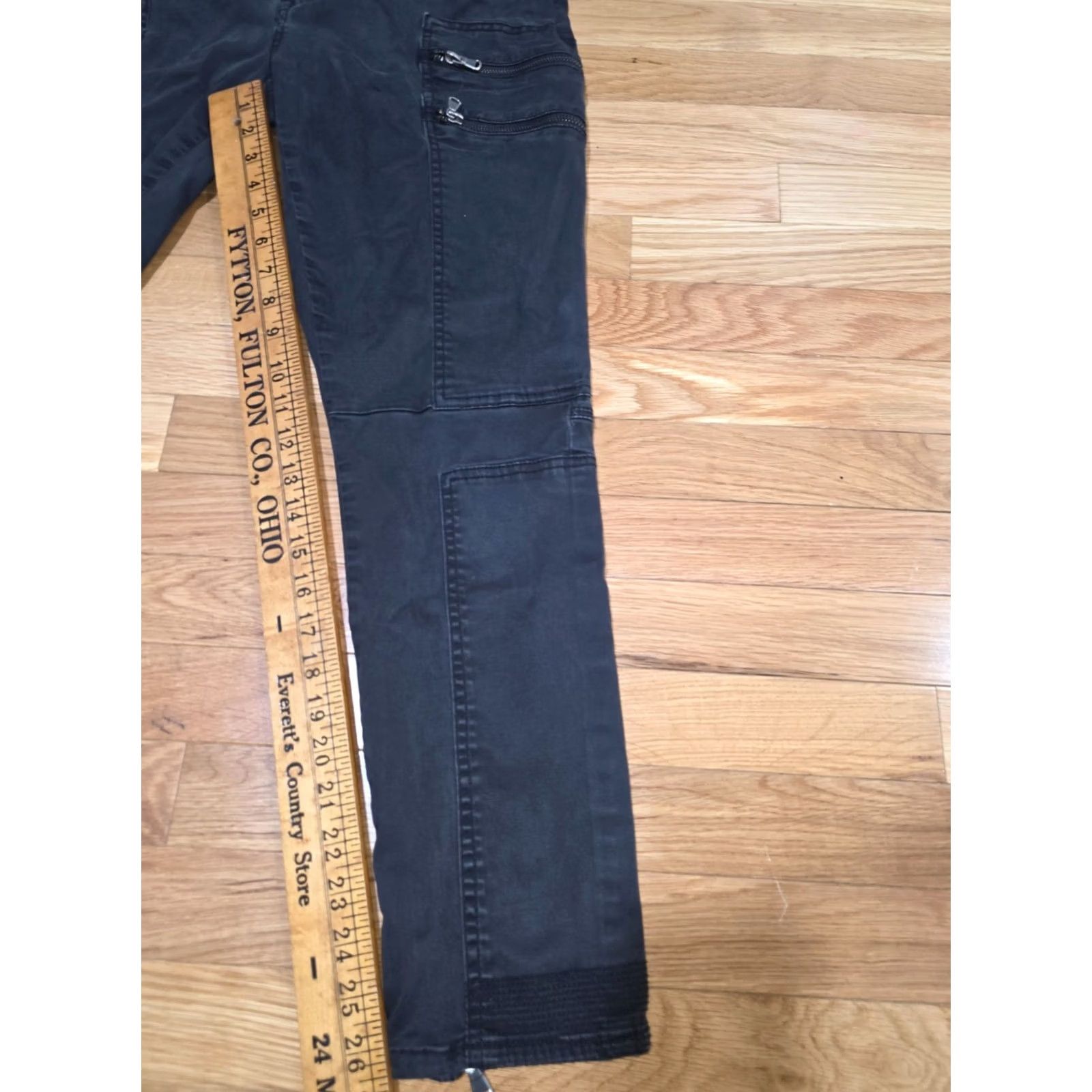 Vintage BLANKNYC Skinny Cargo Pants Women's 30 Black Denim Cotton Ankle Zip Pockets Size 30" / US 8 / IT 44 - 4 Thumbnail