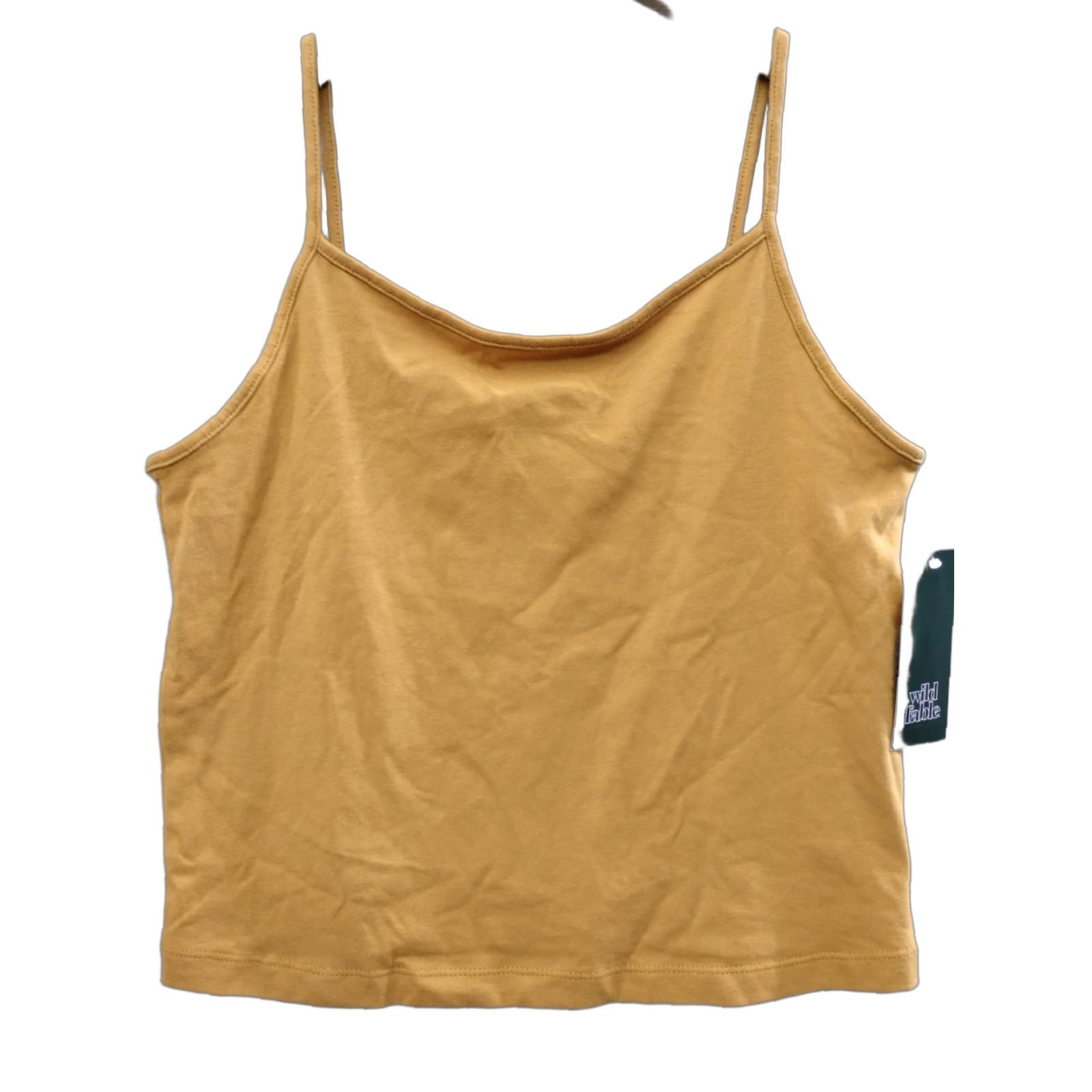 Vintage Wild Fable Women's Crop Tank Top Dark Gold Gold Cropped Tank L Womens Crop Tank Top Dark Gold 90s Cropped Tank Womens Size L / US 10 / IT 46 - 1 Thumbnail