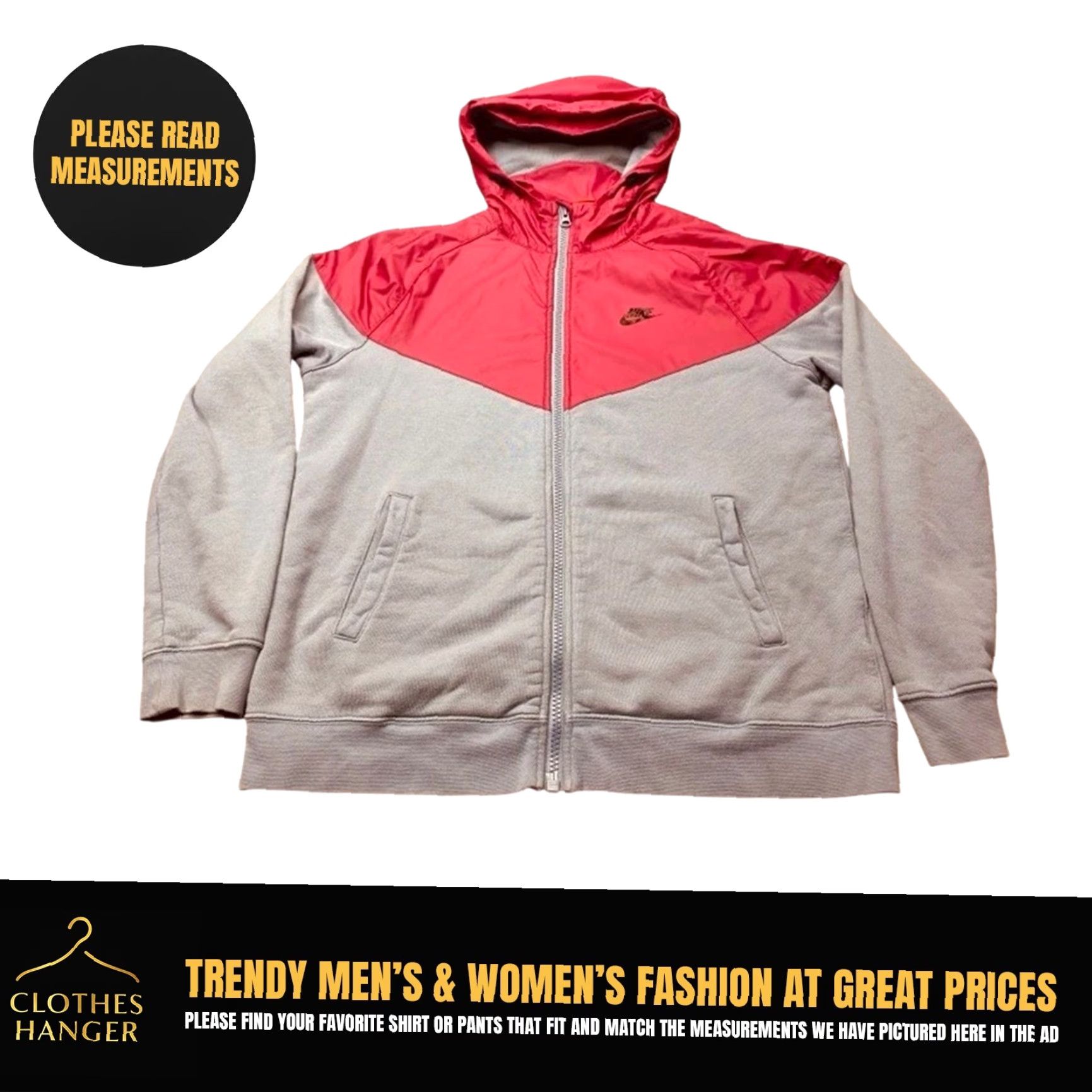 Nike VINTAGE Nike Windrunner Hoodie Jacket Men L Maroon Gray Fleece Mix Full Zip 8296 Size US L / EU 52-54 / 3 - 2 Thumbnail