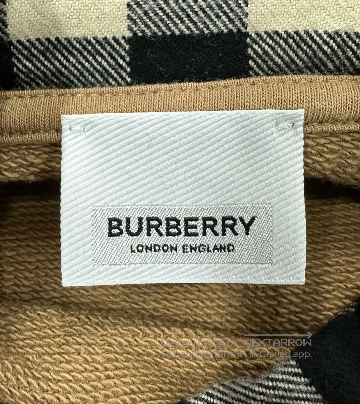 Burberry Burberry Khaki Classic Plaid Hooded Sweatshirt| Size US L / EU 52-54 / 3 - 3 Thumbnail