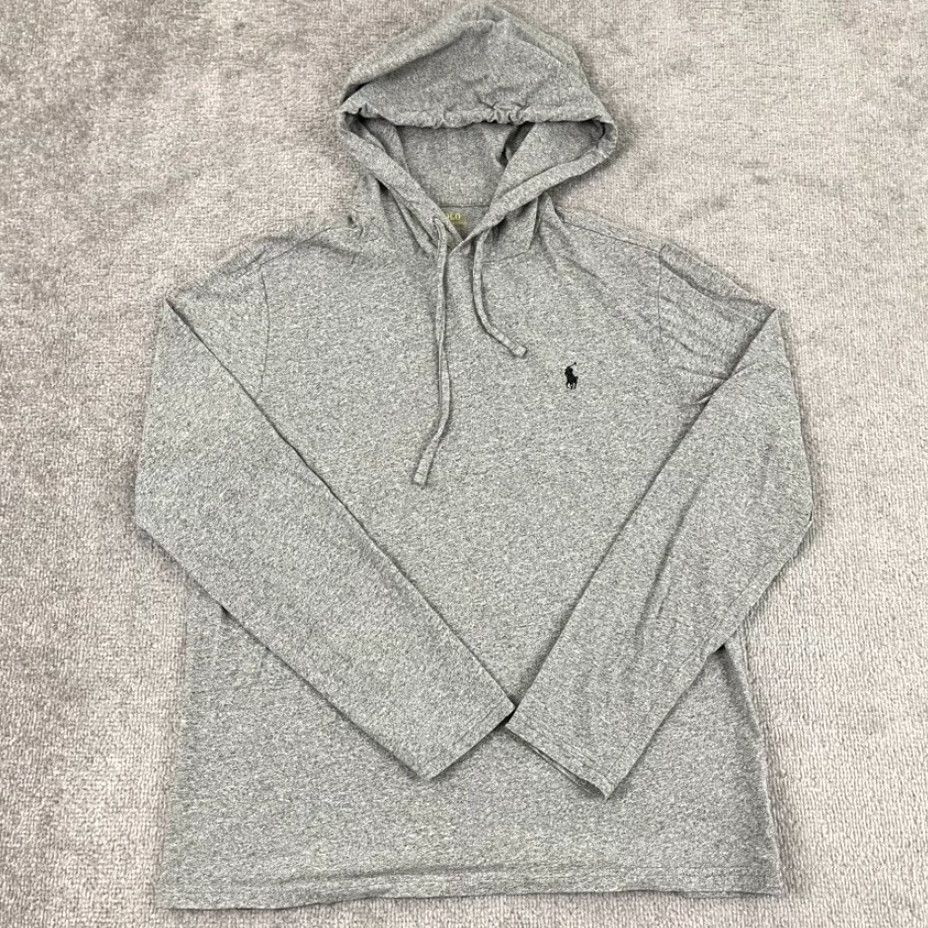 Polo Ralph Lauren Polo Ralph Lauren Hoodie Pullover Mens Medium Gray Lightweight Classic Sports Outdoor Size US M / EU 48-50 / 2 - 2 Thumbnail