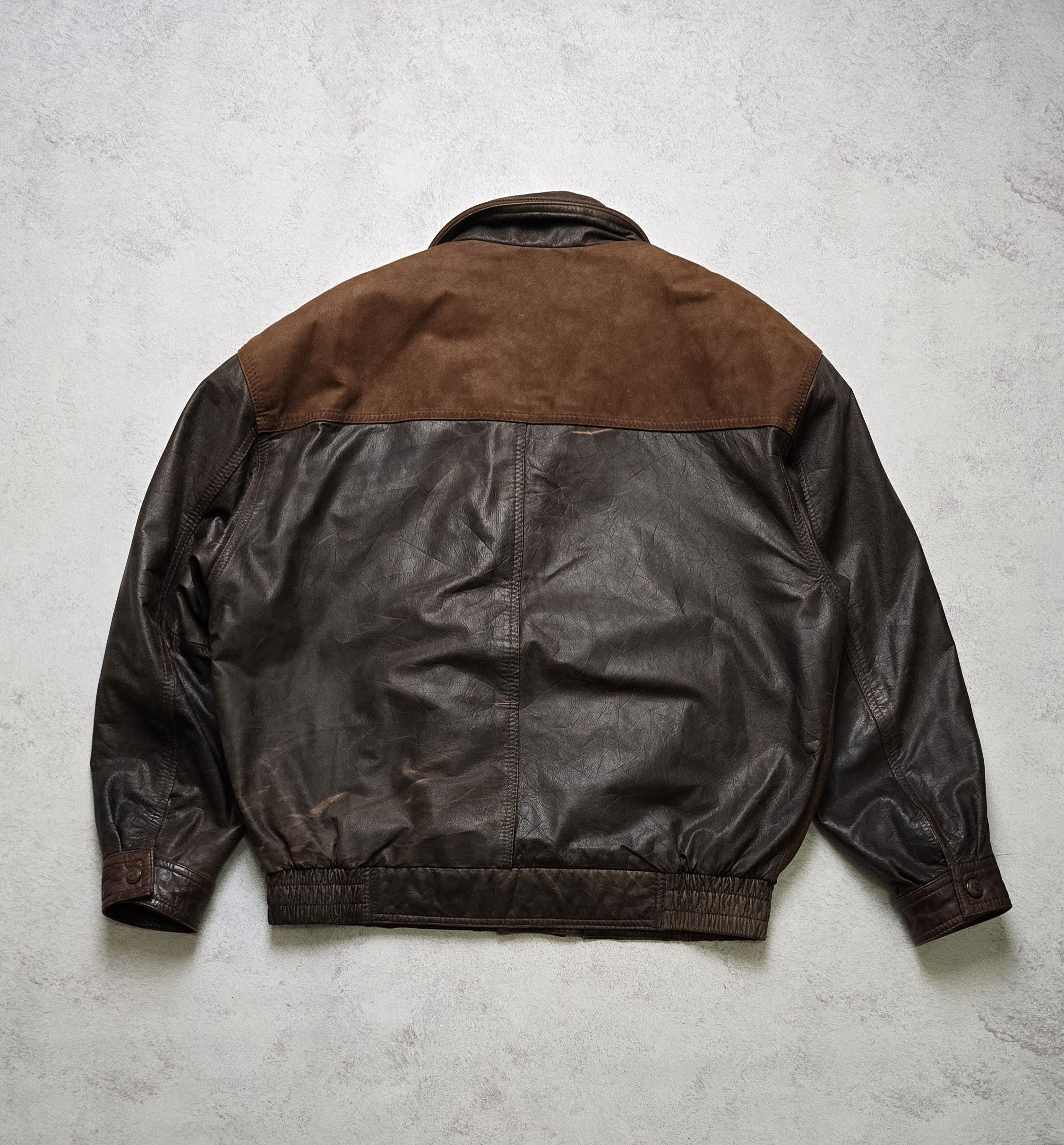 Chevignon VTG Leather Bomber Jacket Brown Bahamas Lining Aviator Heavy Size US L / EU 52-54 / 3 - 3 Thumbnail