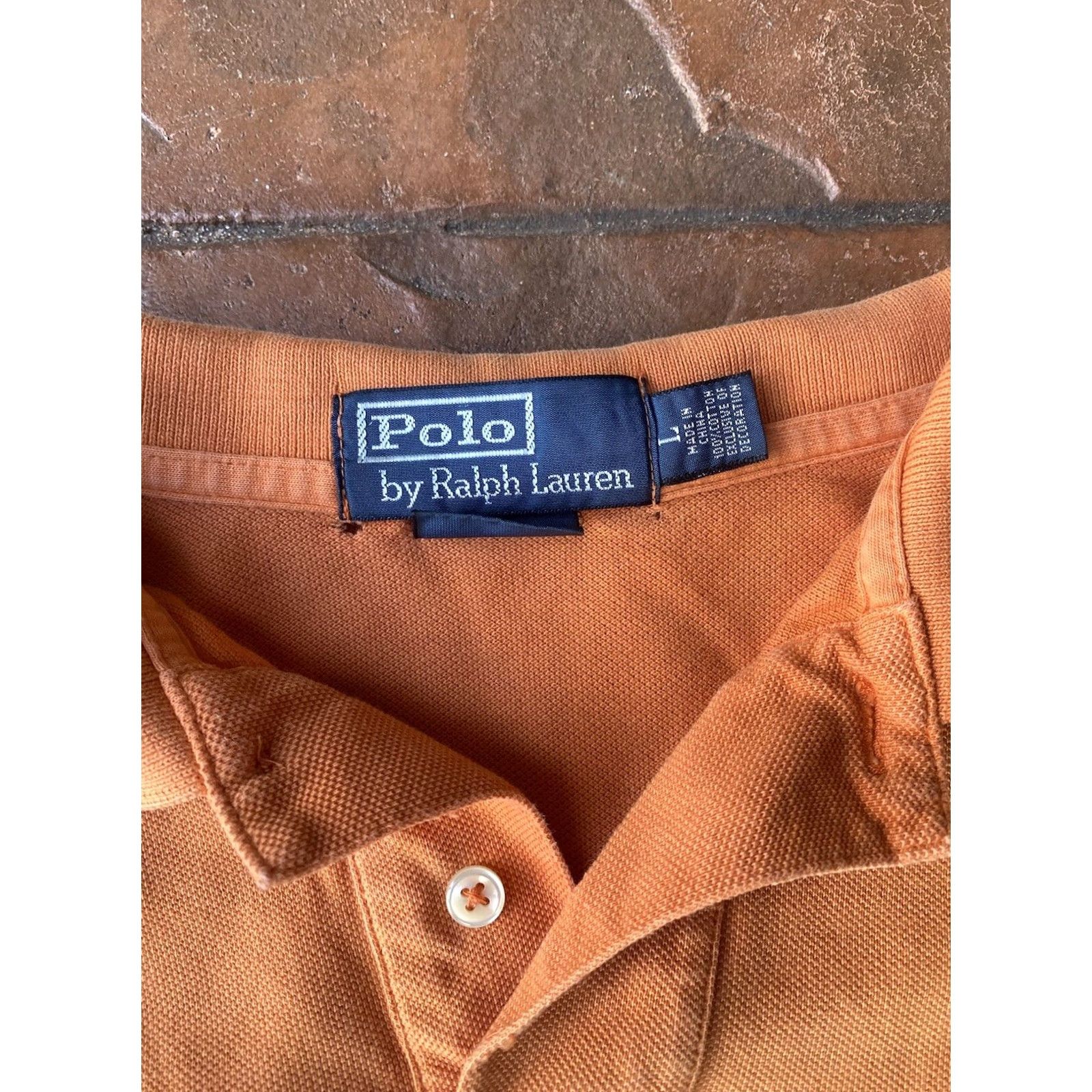 Polo Ralph Lauren VINTAGE Polo Ralph Lauren Big Pony Polo Shirt Orange Large Embroidered Polo 100% Cotton Mens Size US L / EU 52-54 / 3 - 2 Thumbnail