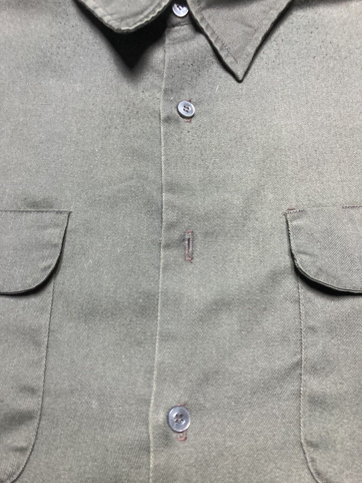 Vintage VTG 50s work shirt twill distressed selvedge gussets XXL 2XL Size US XXL / EU 58 / 5 - 4 Thumbnail