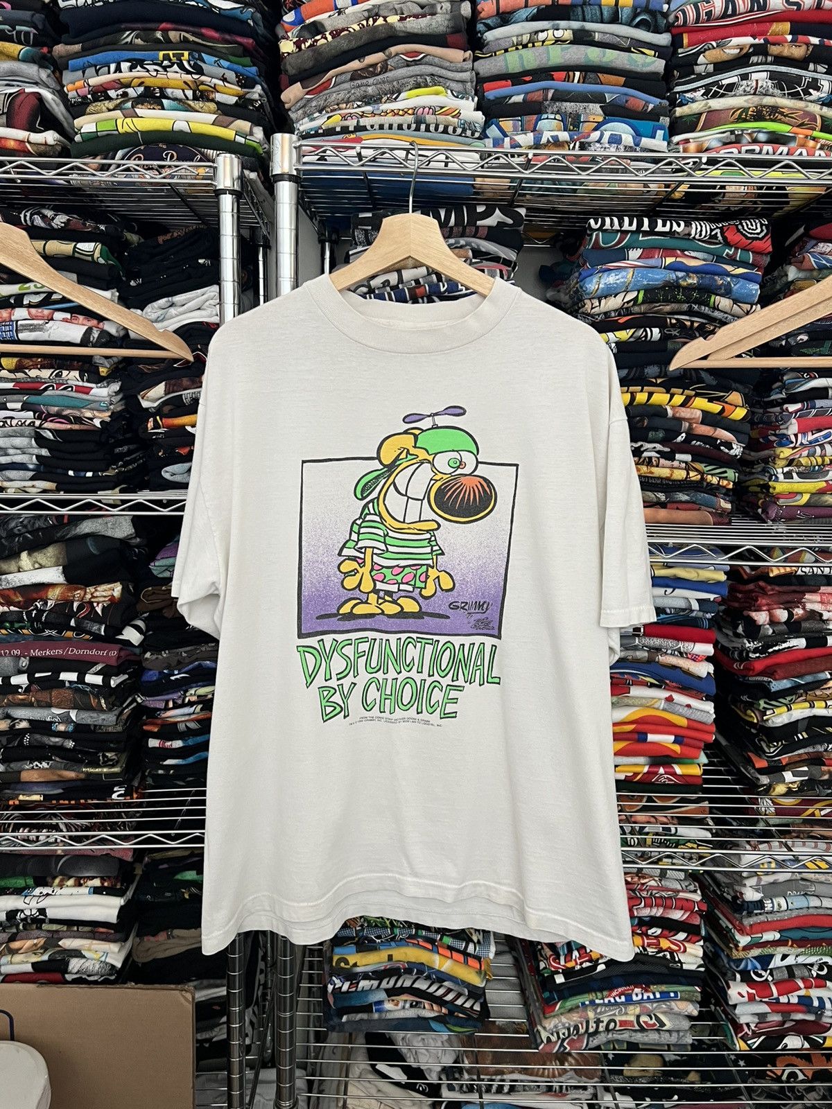 Vintage 1992 Grimmy Dysfunctional by Choice Single Stitch Promo Tee Size US XL / EU 56 / 4 - 1 Thumbnail