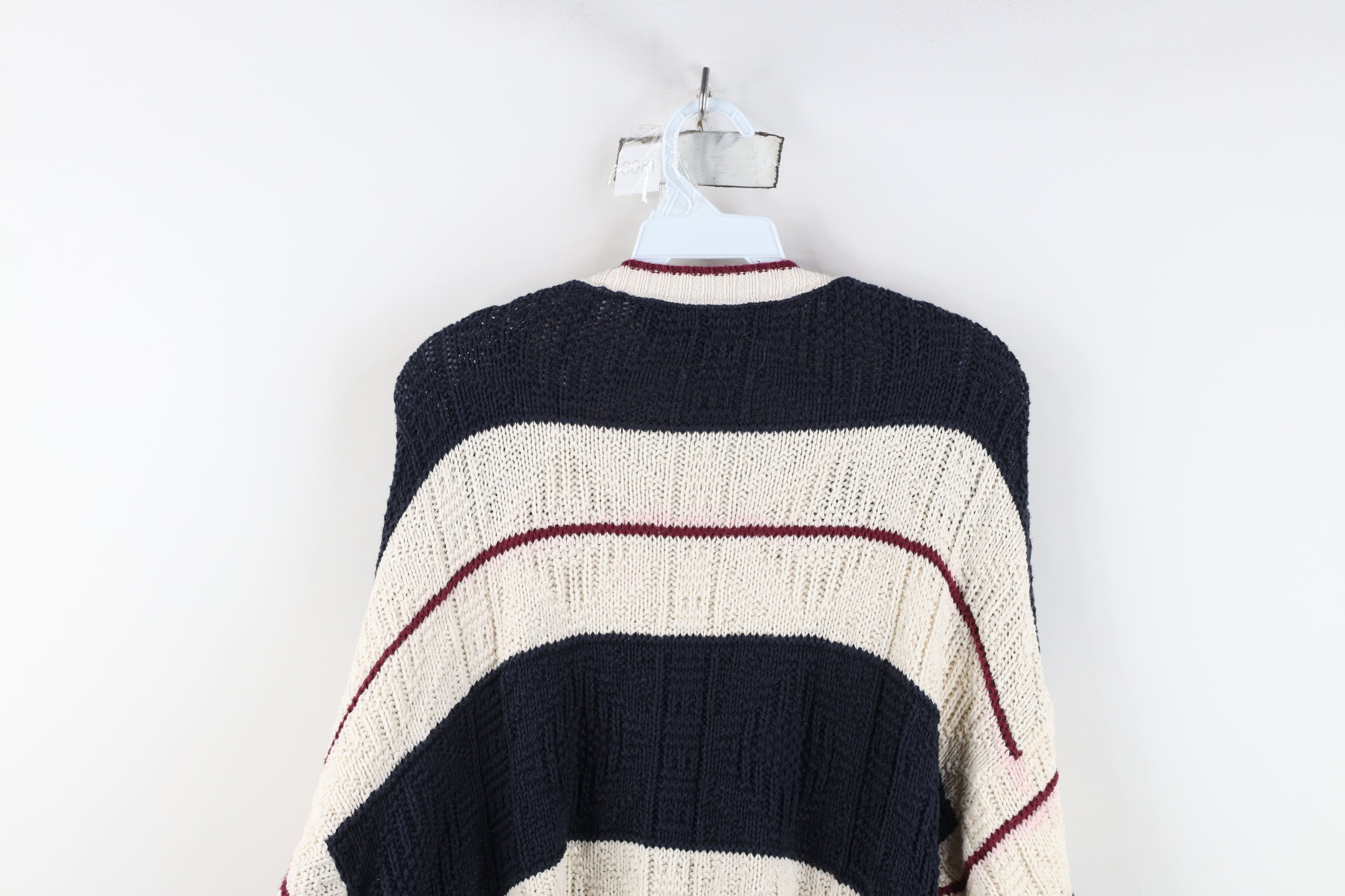 Vintage Vintage 90s Streetwear Striped Cotton Knit Sweater USA Size US M / EU 48-50 / 2 - 10 Thumbnail