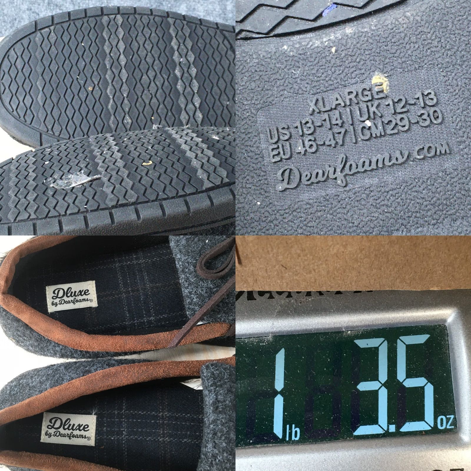 Vintage Dluxe By Dearfoam Slippers Mens 13 XL Moccasin Slip On Flats Gray Fabric Size ONE SIZE - 9 Thumbnail