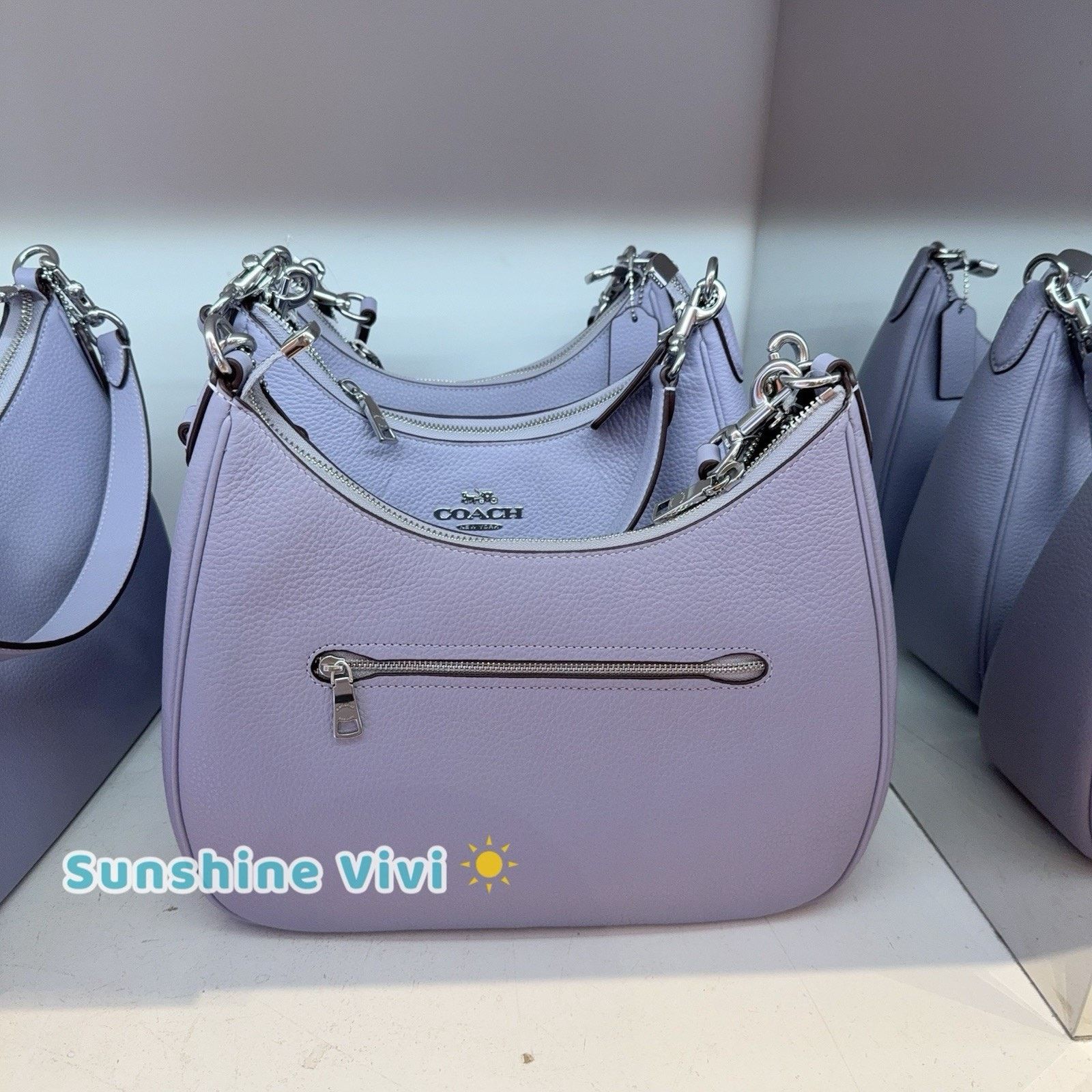 Coach NWT Coach Teri Hobo Bag Leather CV935 Silver/Mist leather Size ONE SIZE - 4 Thumbnail