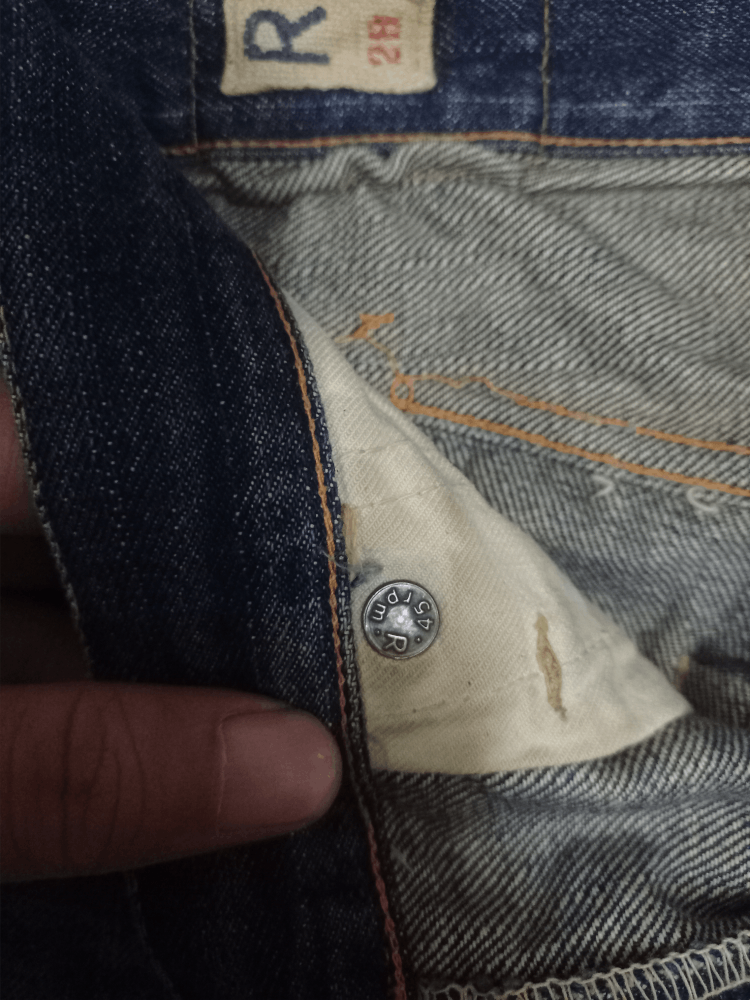 45rpm Vintage Japanese 45RPM Studio Mud Wash Distress Loose Jeans Size US 26 / EU 42 - 4 Thumbnail