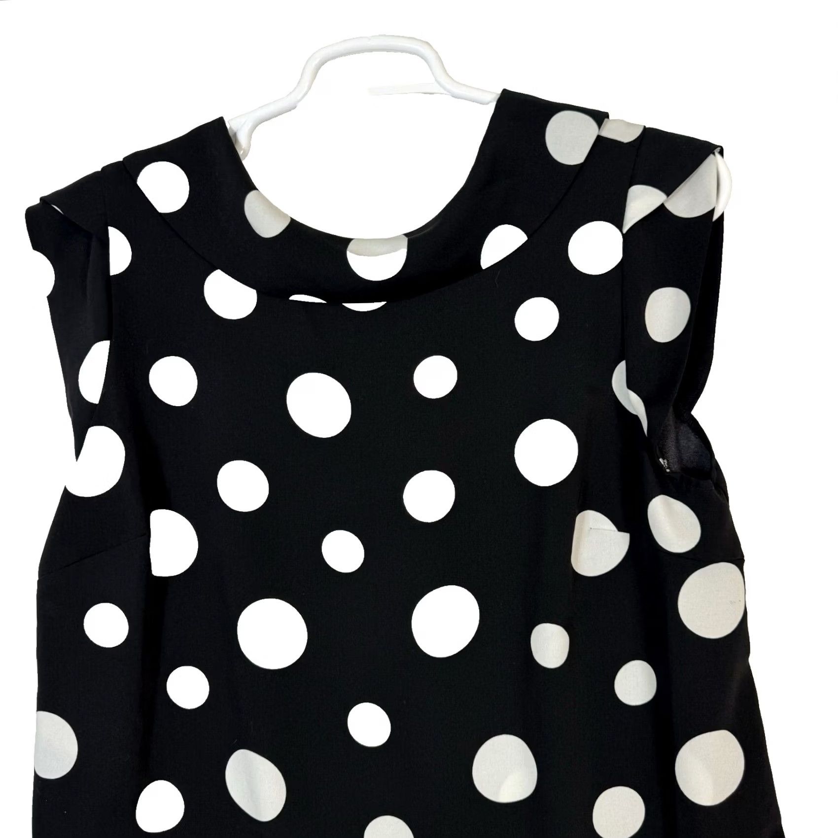 Vintage Blouse Top Women’s 36″ Chest Black White Polka Dot Cap Sleeve Collared Size XS / US 0-2 / IT 36-38 - 4 Thumbnail