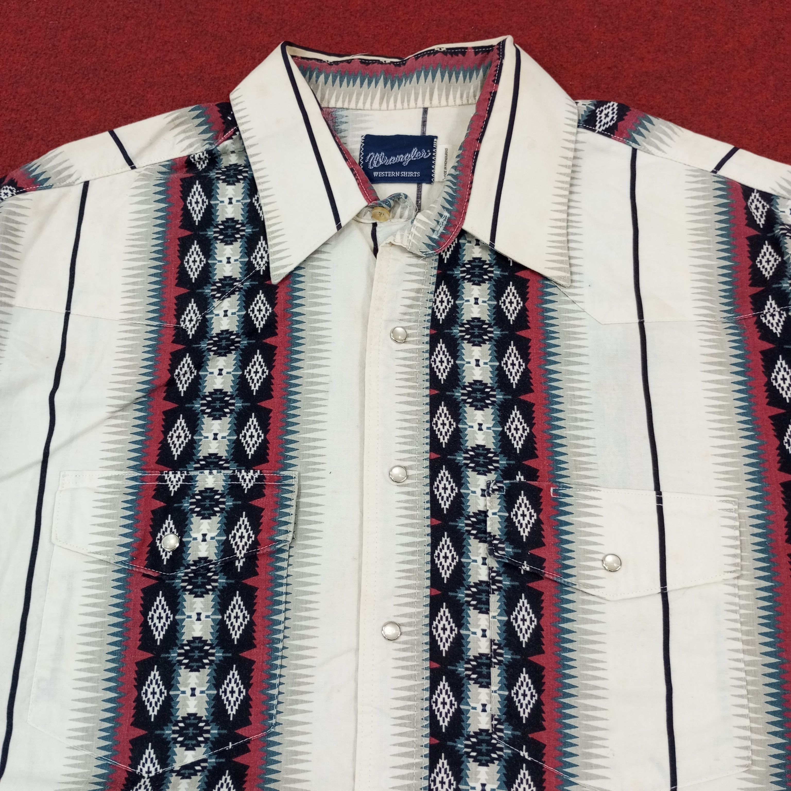 Vintage × Wrangler Wrangler Fashion Classic Style Double Pocket Shirt Size US XL / EU 56 / 4 - 2 Thumbnail