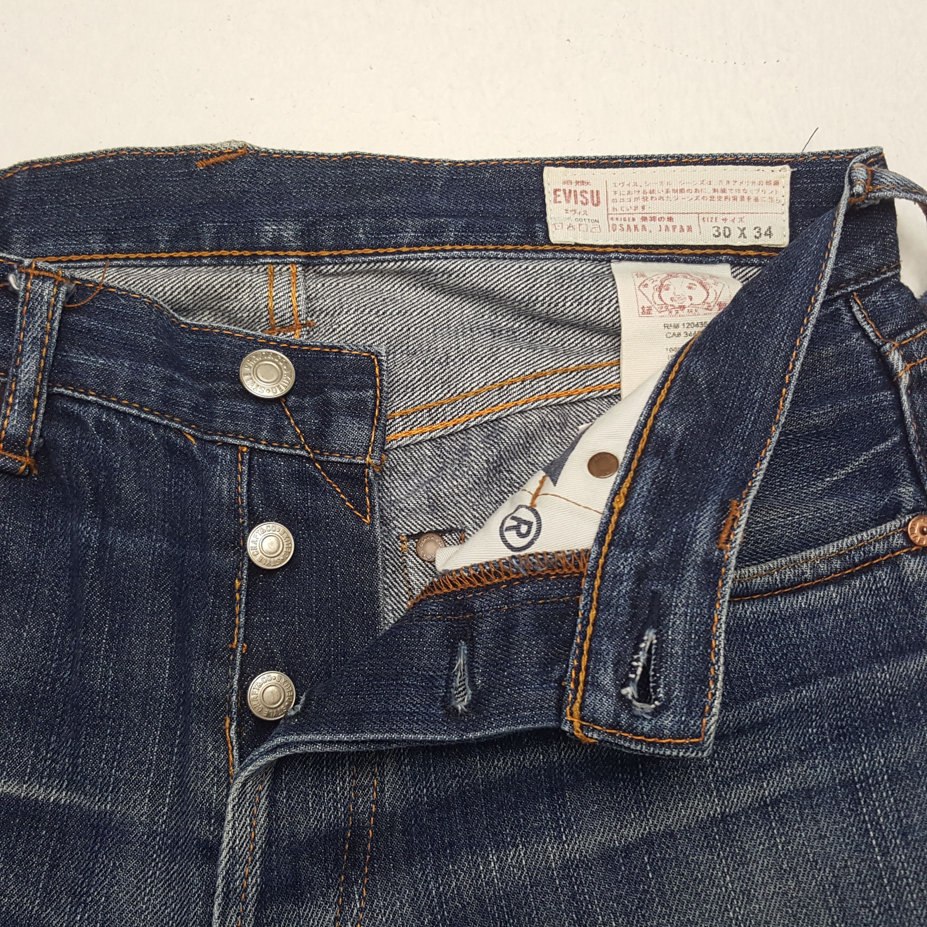 Japanese Brand × Vintage Vintage Evisu Japanese Brand Daicock Custom Denim Jeans Size US 29 - 7 Thumbnail